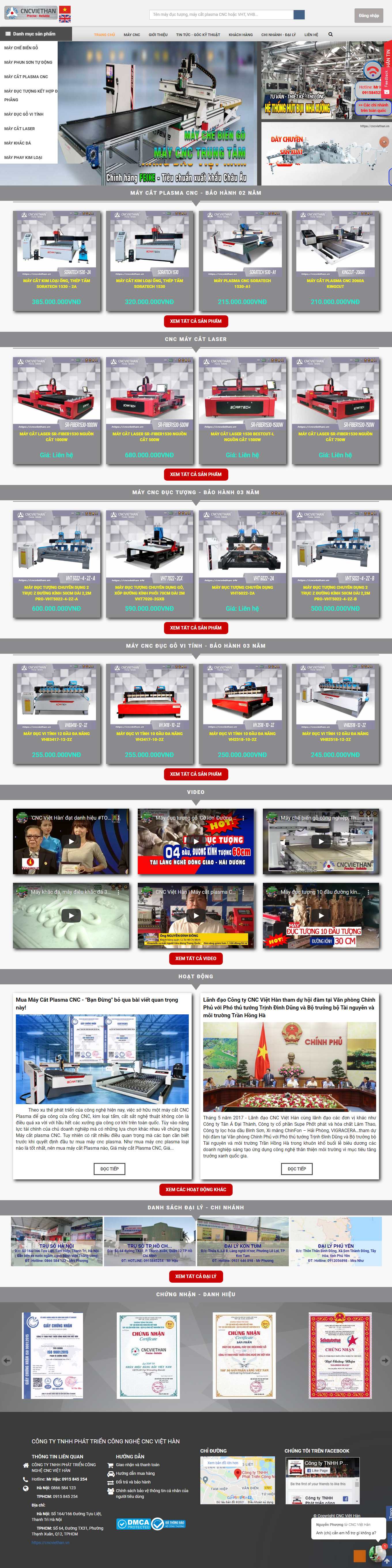 Thiết kế Website web bán máy CNC - cncviethanvn
