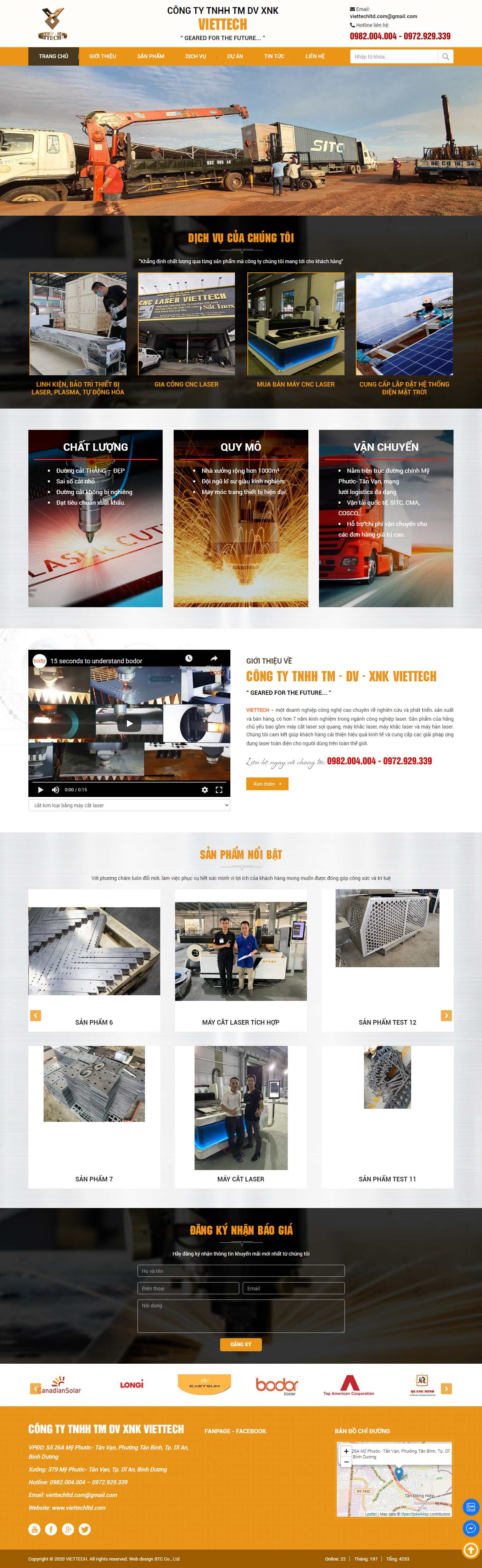 Thiết kế Website web bán máy CNC - viettechltdcom