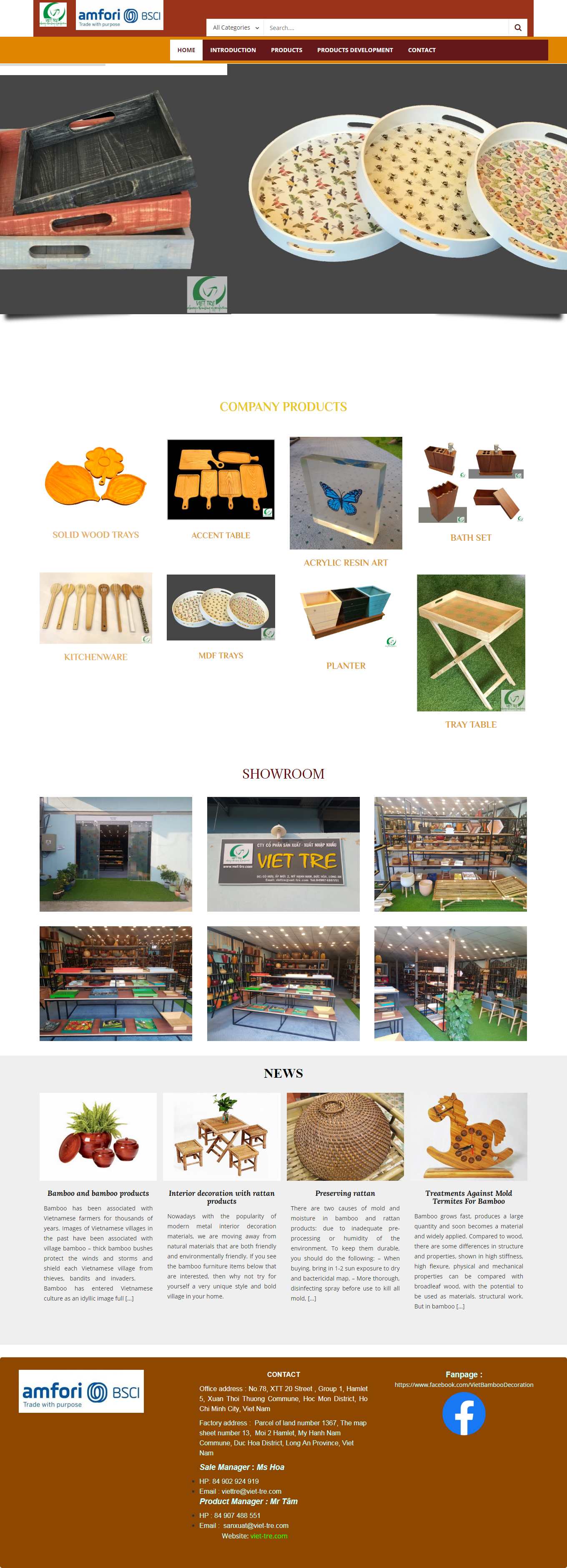 Thiết kế Website web bàn ghế mây tre - viet-trecom