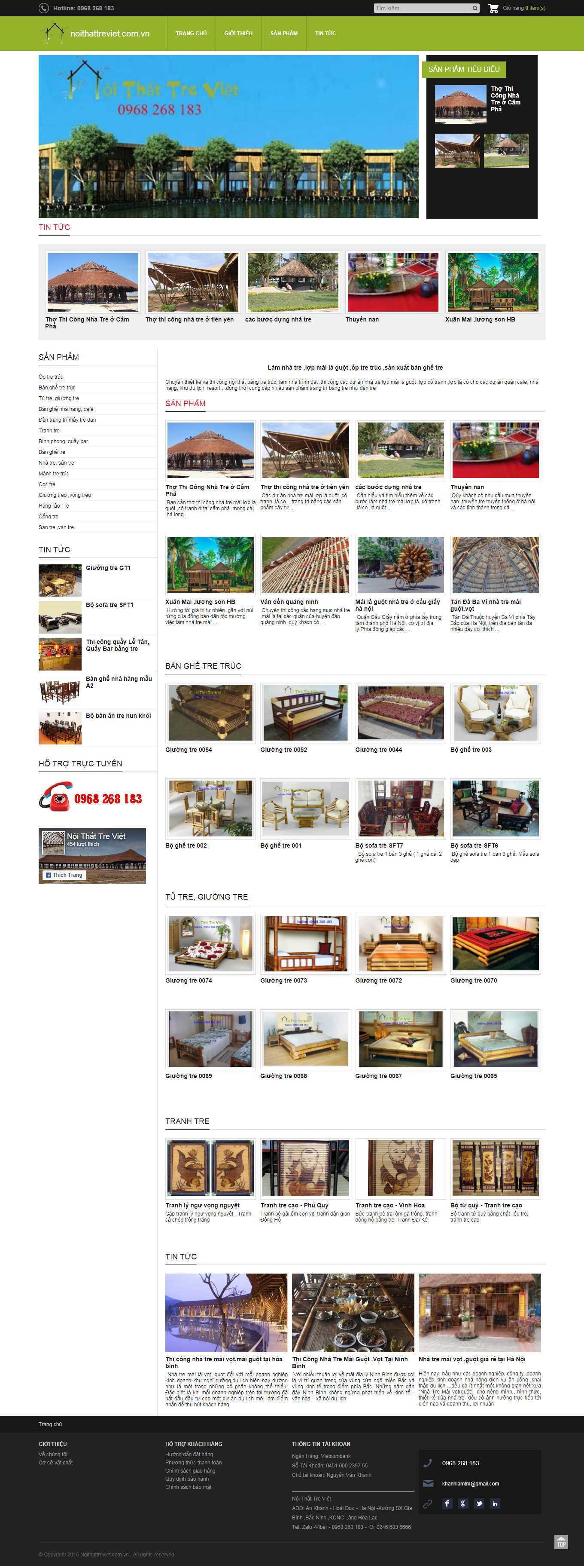 Thiết kế Website web bàn ghế mây tre - noithattrevietcomvn