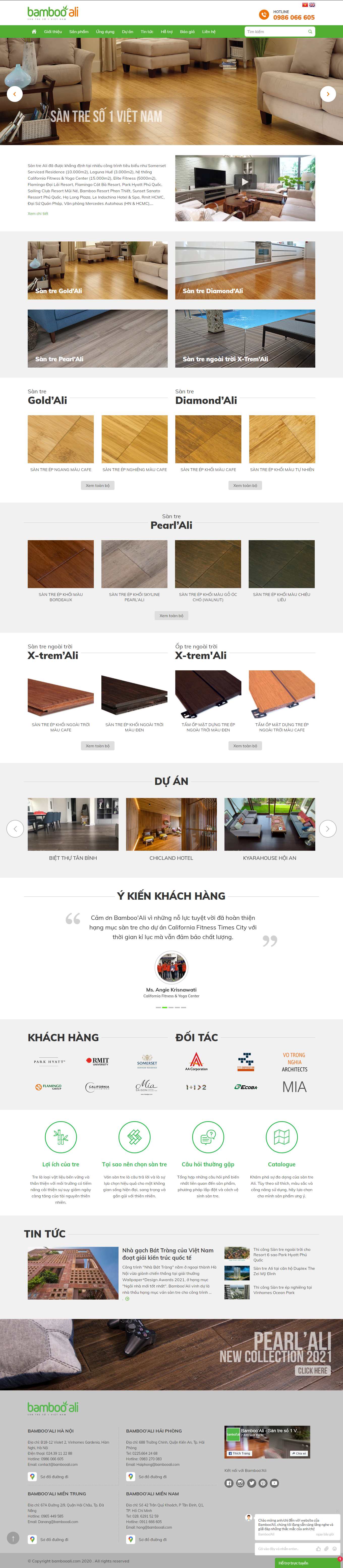 Thiết kế Website web nội thất mây tre - bambooalicom
