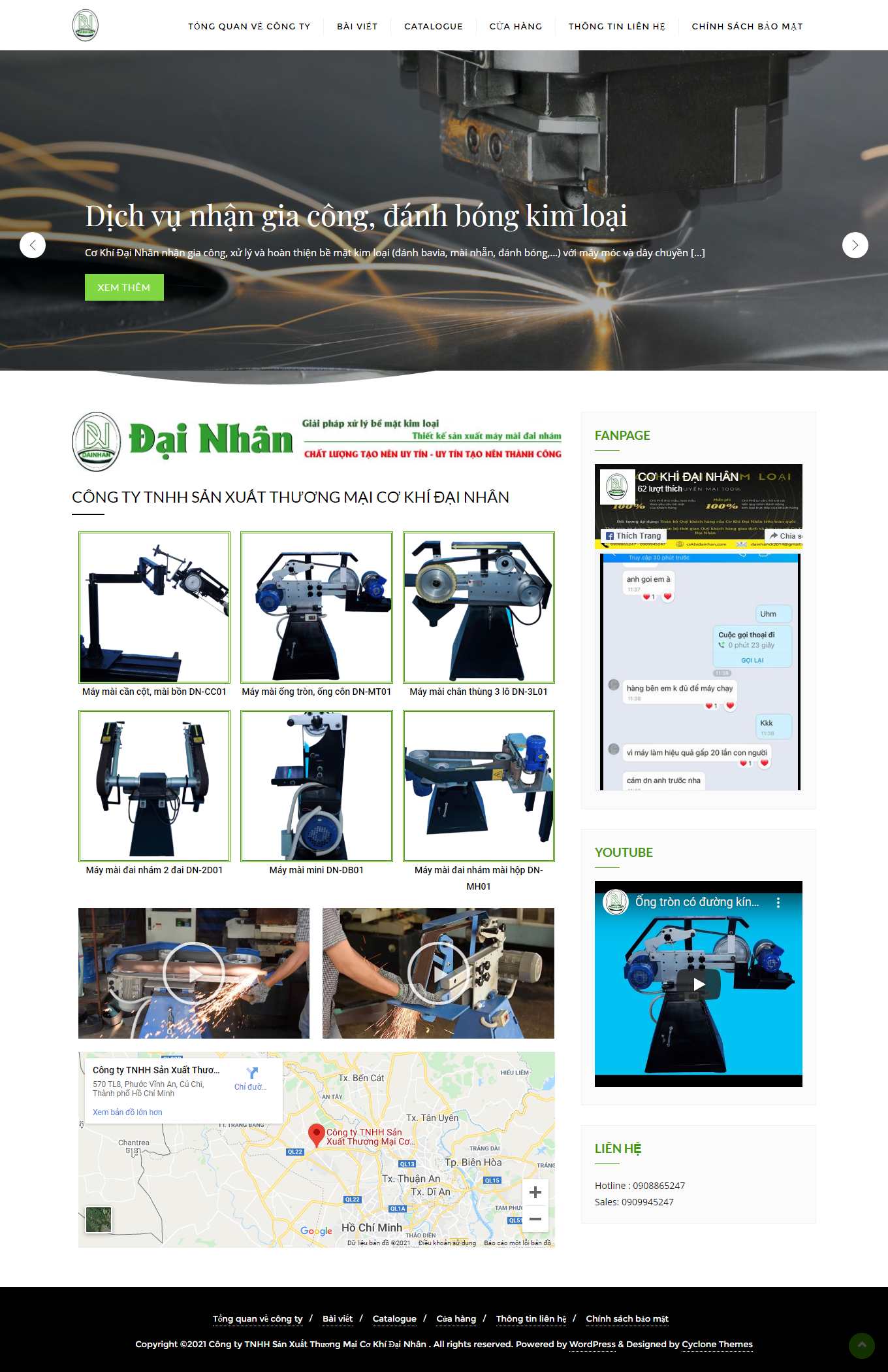 Thiết kế Website web bán máy cơ khí - cokhidainhancom