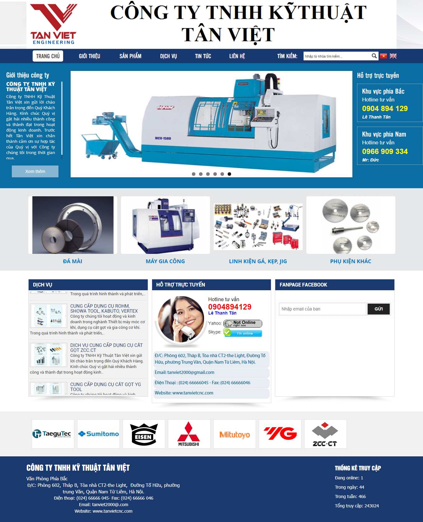 Thiết kế Website web bán máy cơ khí - tanvietcnccom