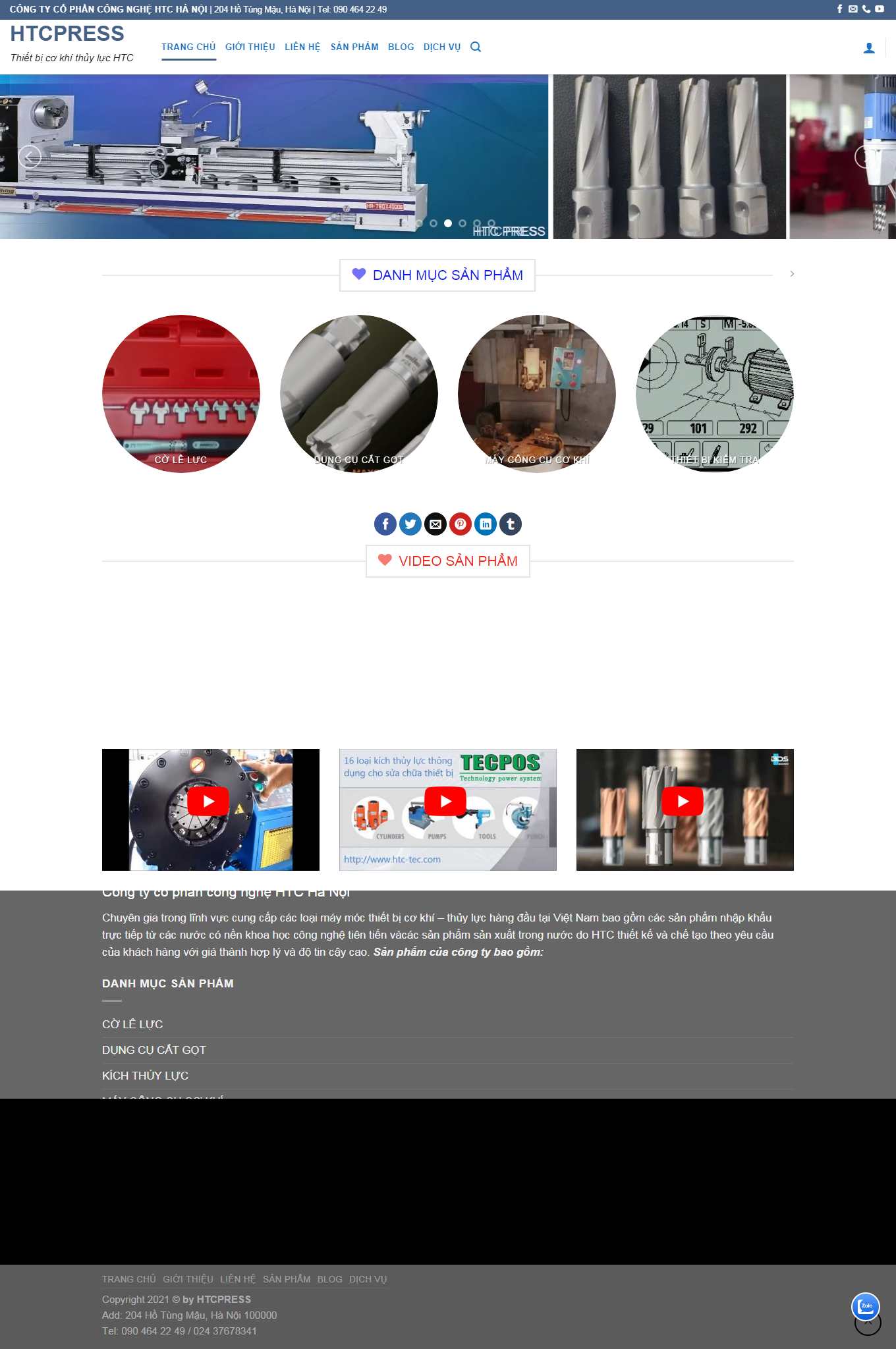 Thiết kế Website web bán máy gia công định hình - htcpresscom