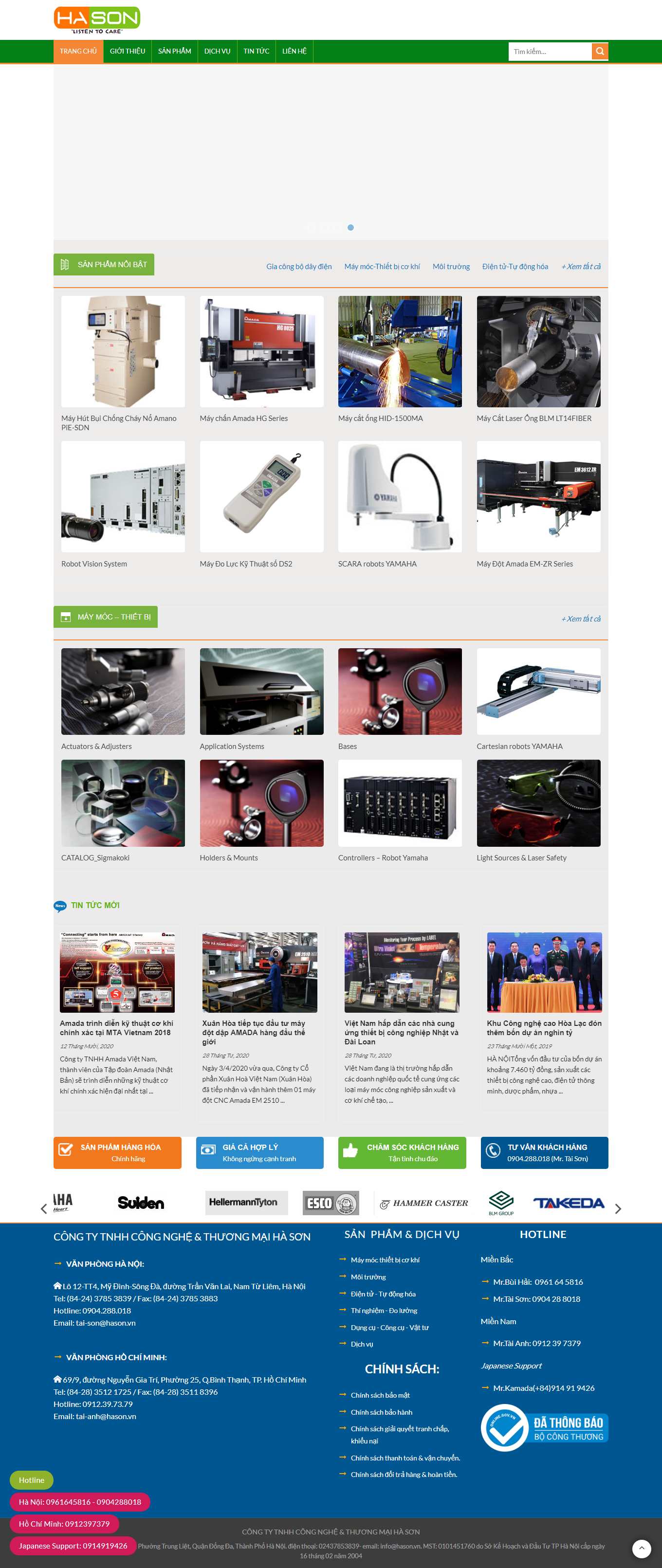Thiết kế Website web bán máy gia công định hình - hasonvn