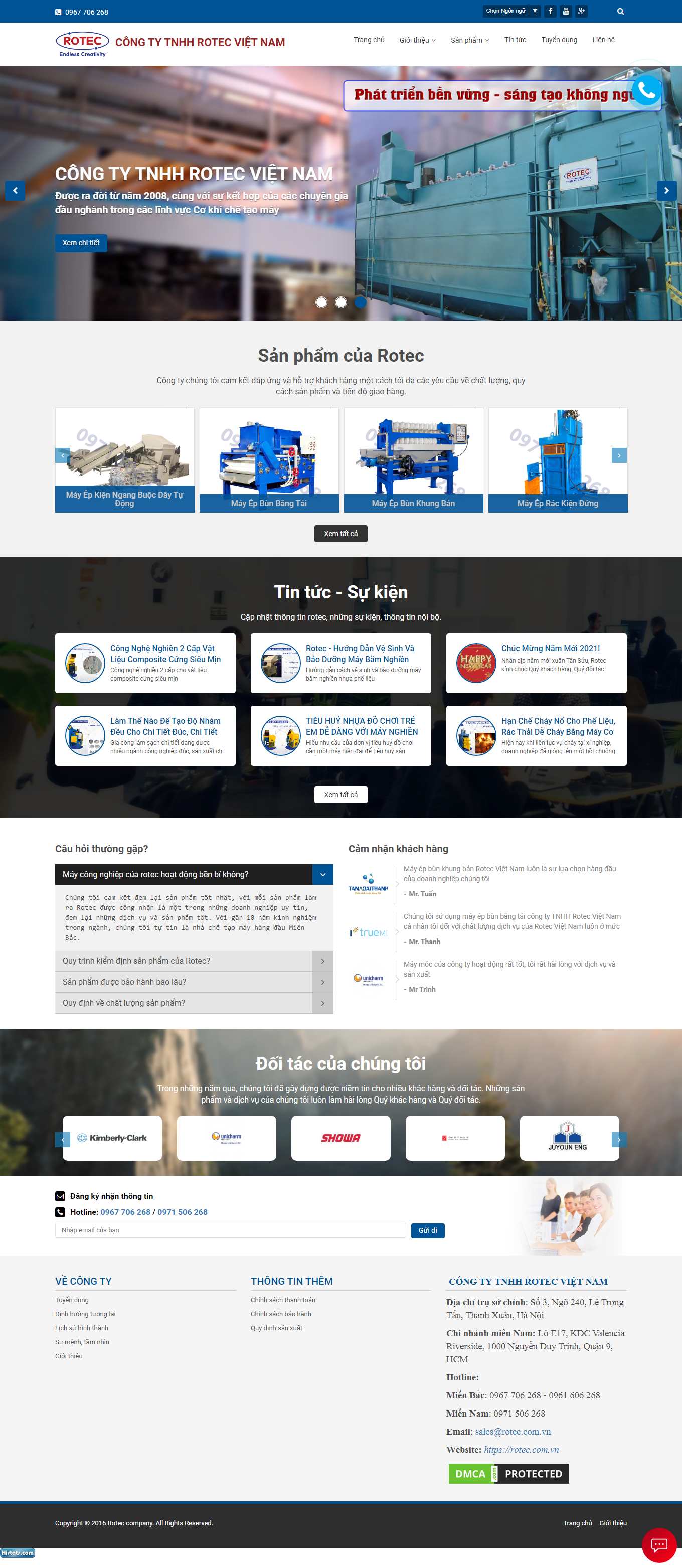 Thiết kế Website web bán máy gia công định hình - roteccomvn