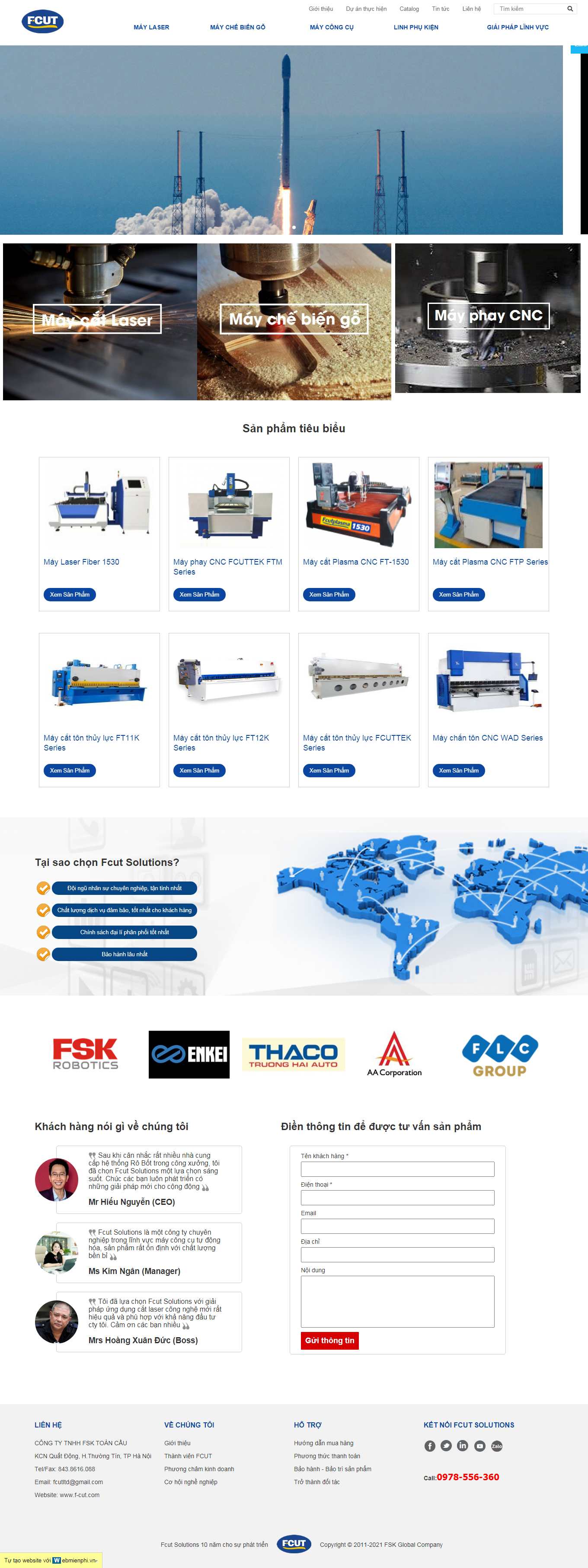 [huuloccnc] Thiết kế Website web bán máy đột dập kim loại - f-cutcom