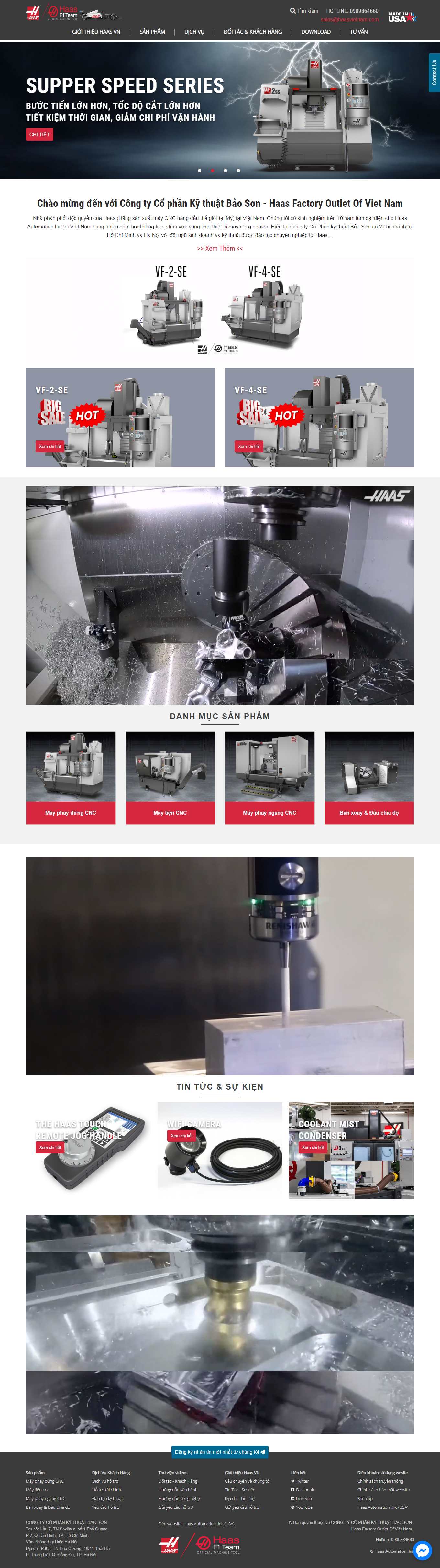 [huuloccnc] Thiết kế Website web bán máy đột dập kim loại - haasvietnamcom