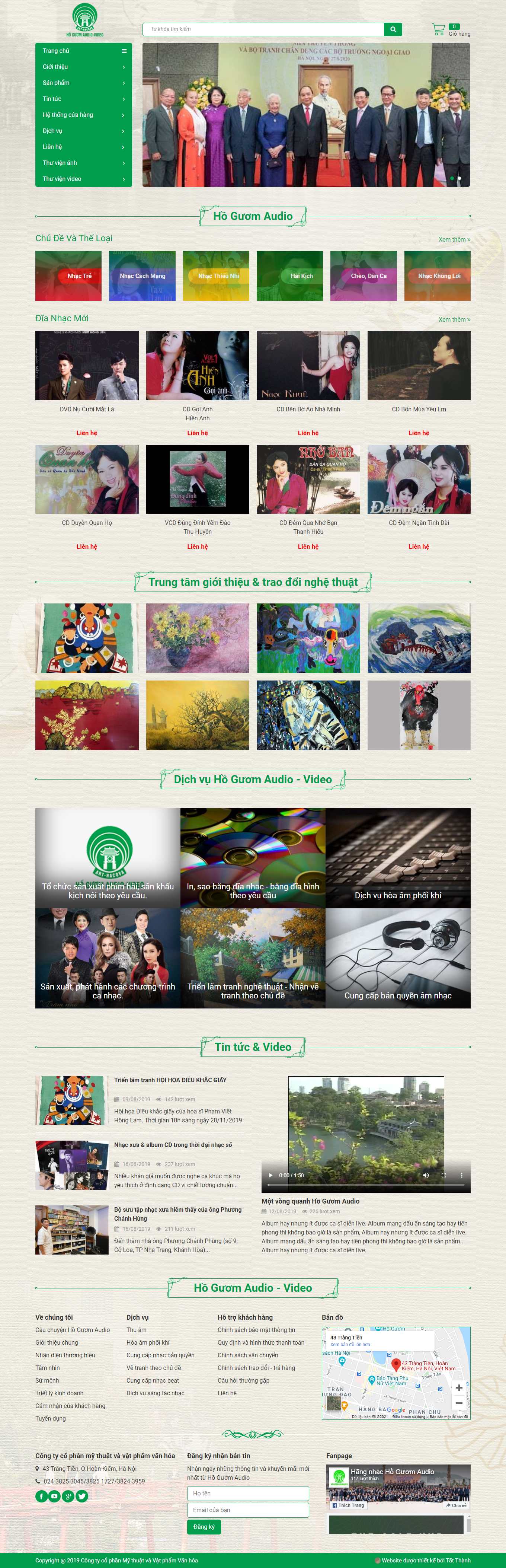 Thiết kế Website web bán băng đĩa - hoguomaudio-videocomvn