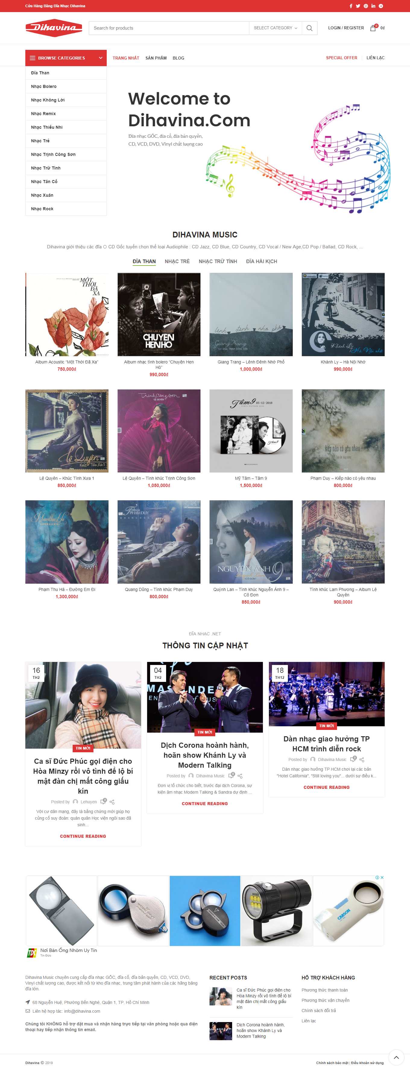 Thiết kế Website web bán băng đĩa - dihavinacom