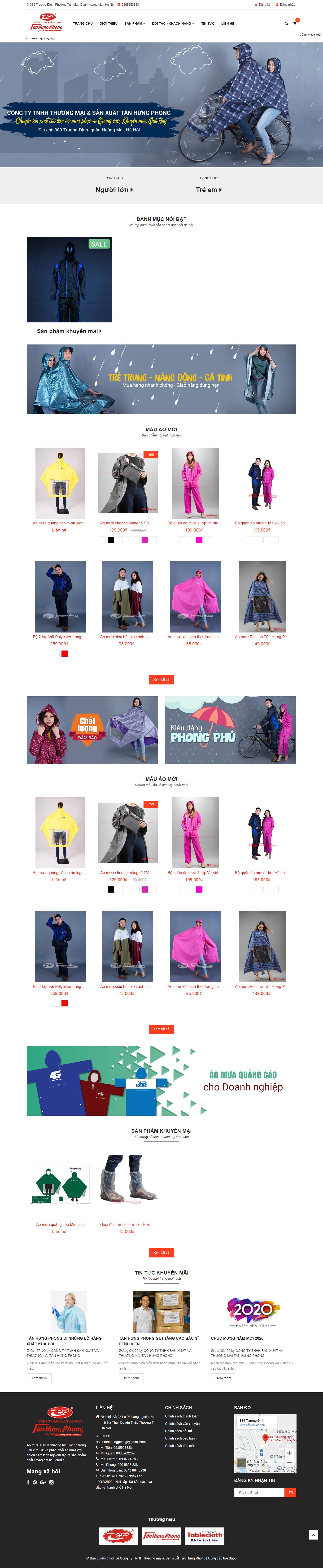 Thiết kế Website web bán áo mưa trẻ em - aomuatanhungphongcom