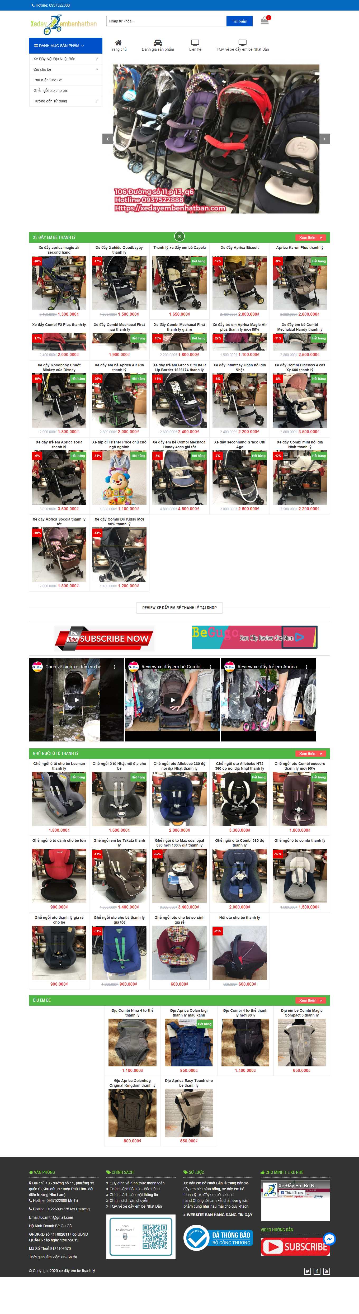 Thiết kế Website web bán xe đẩy - xedayembenhatbancom