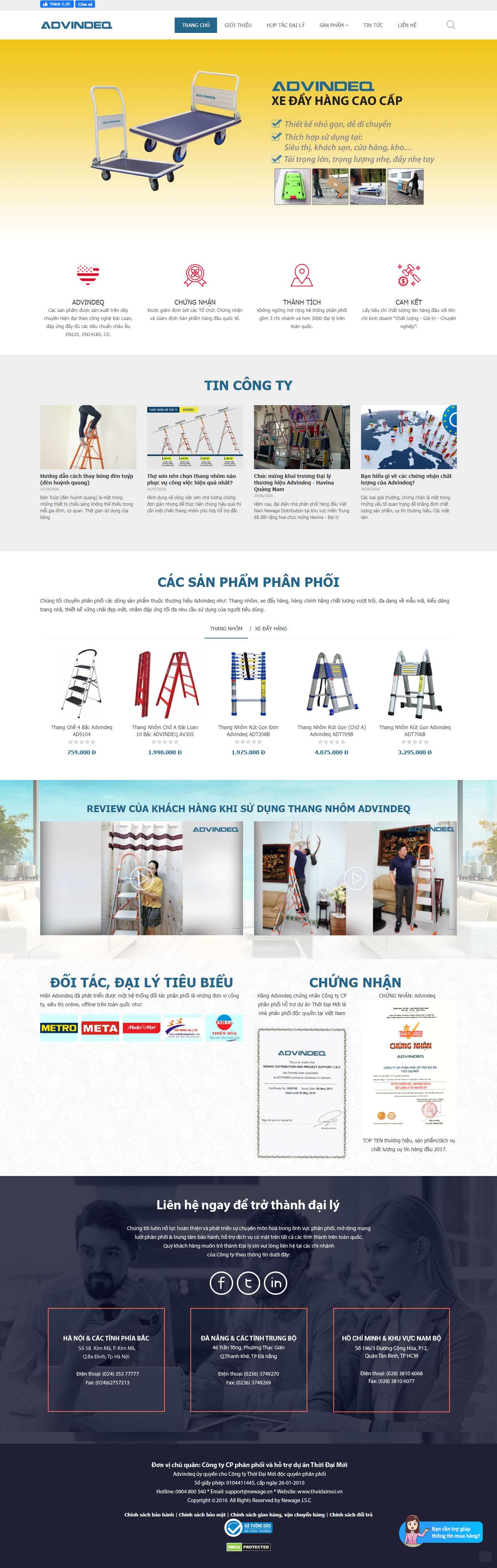 Thiết kế Website web bán xe đẩy - advindeqcomvn