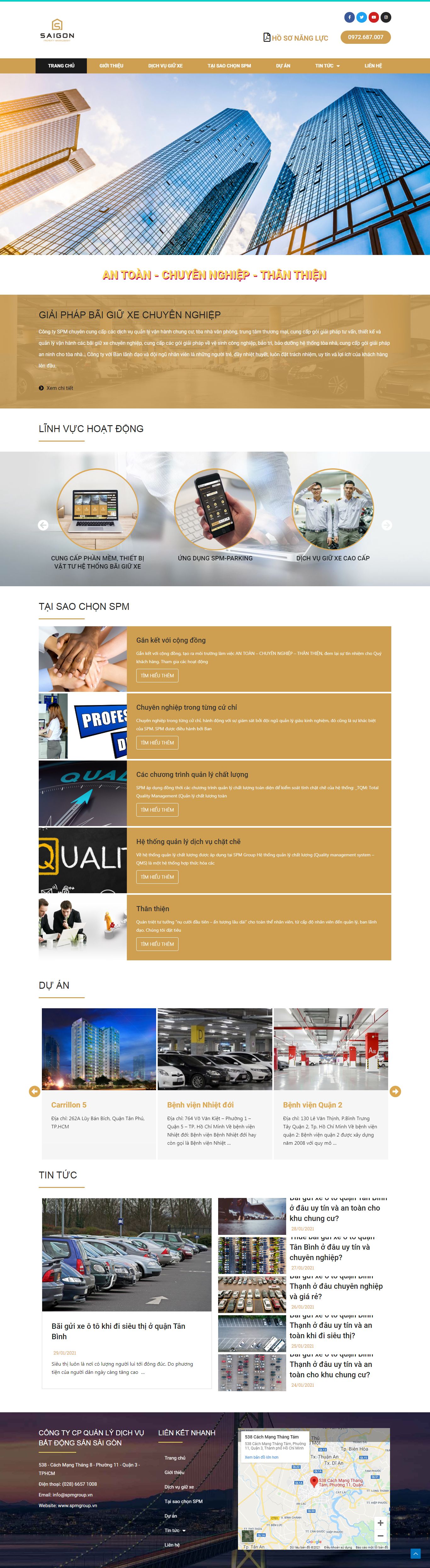 Thiết kế Website web dịch vụ trông xe - spmgroupvn