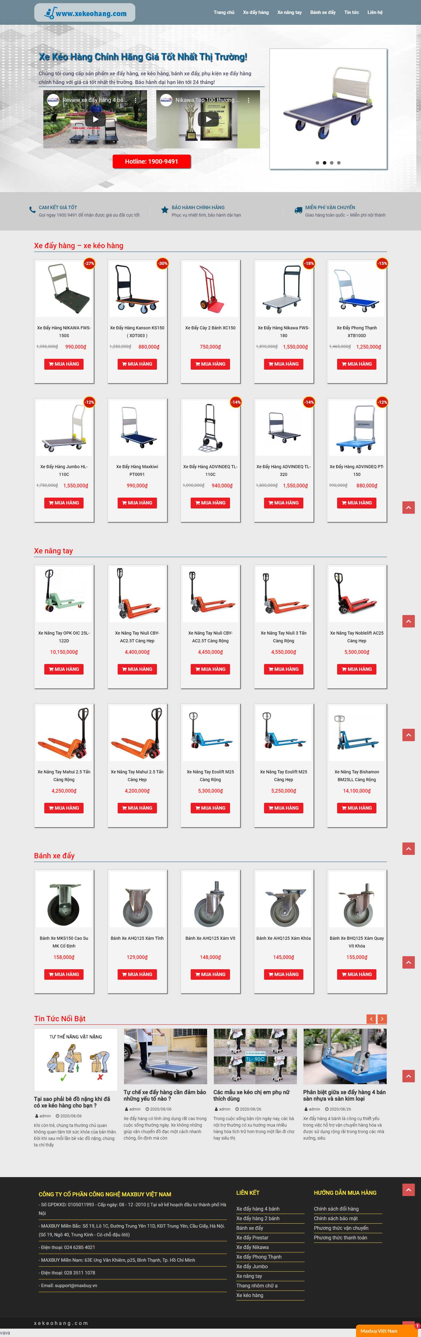 Thiết kế Website web bán xe đẩy - xekeohangcom