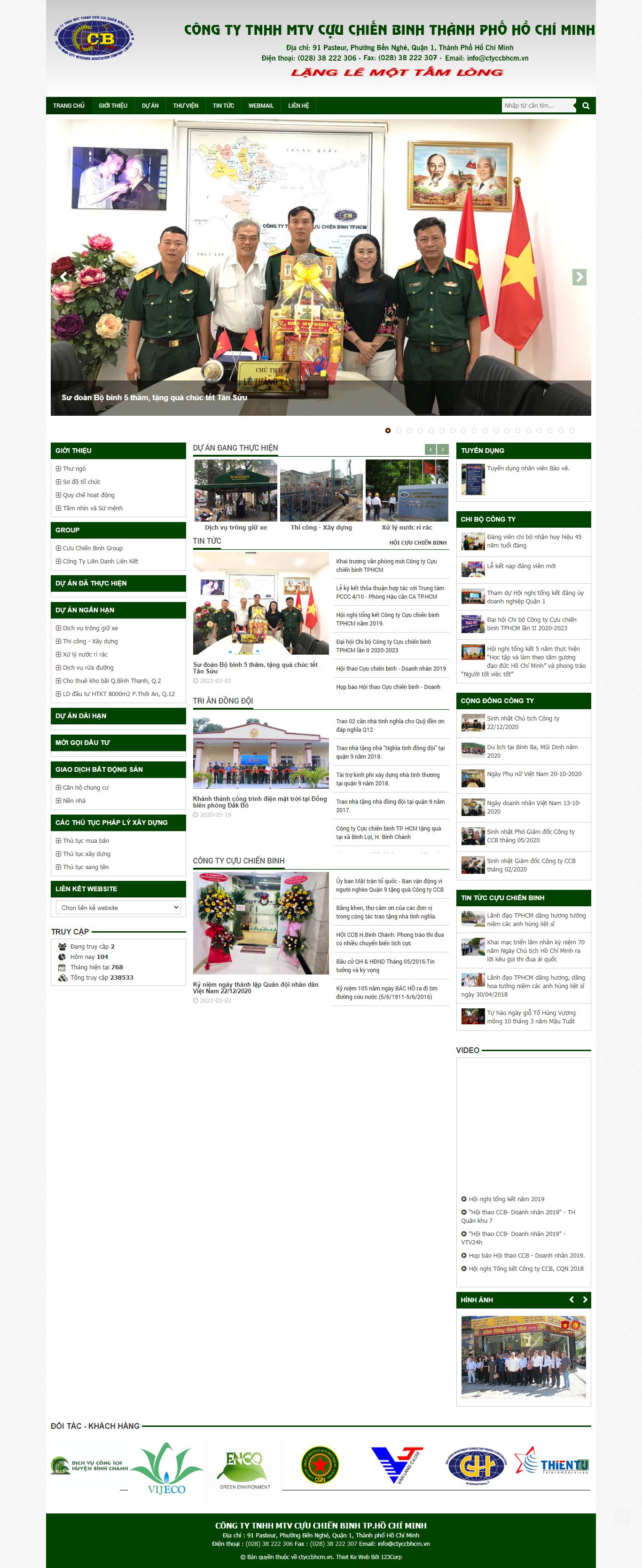 Thiết kế Website web dịch vụ trông xe - wwwctyccbhcmvn