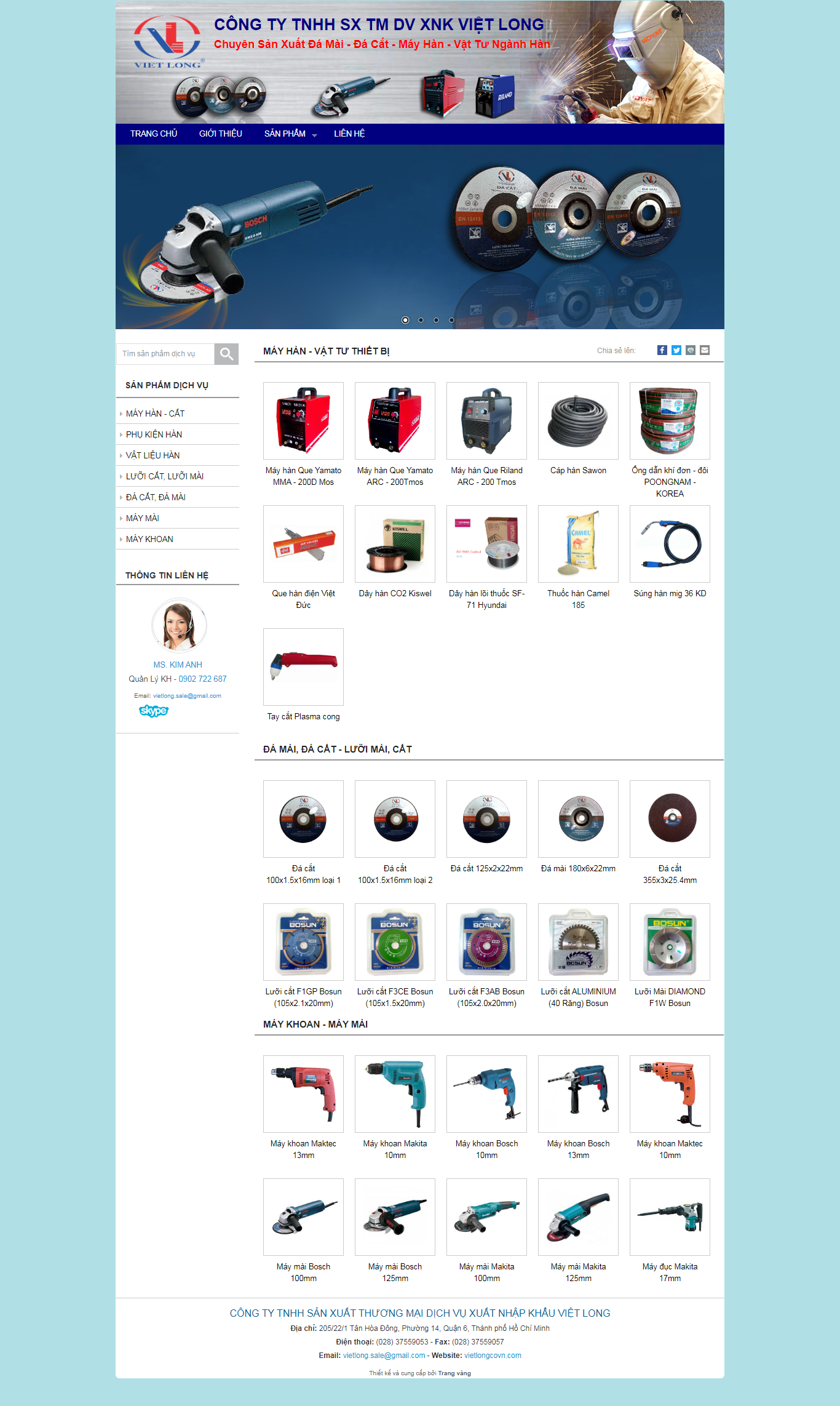 Thiết kế Website web bán máy hàn - vietlongcovncom