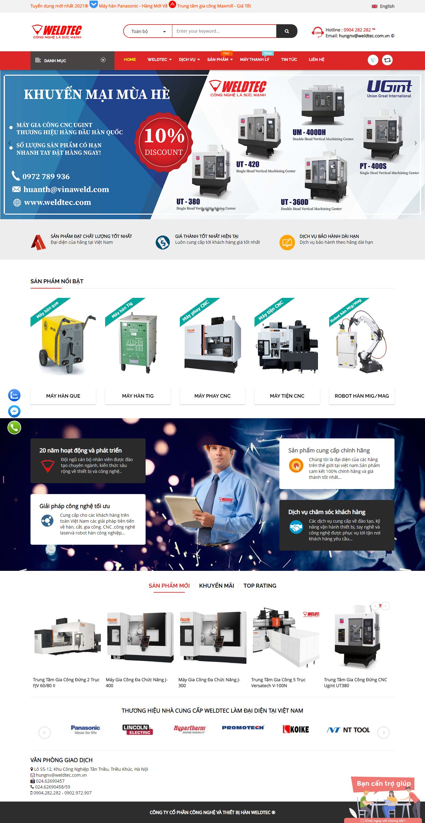 Thiết kế Website web bán máy hàn - wwwweldteccomvn