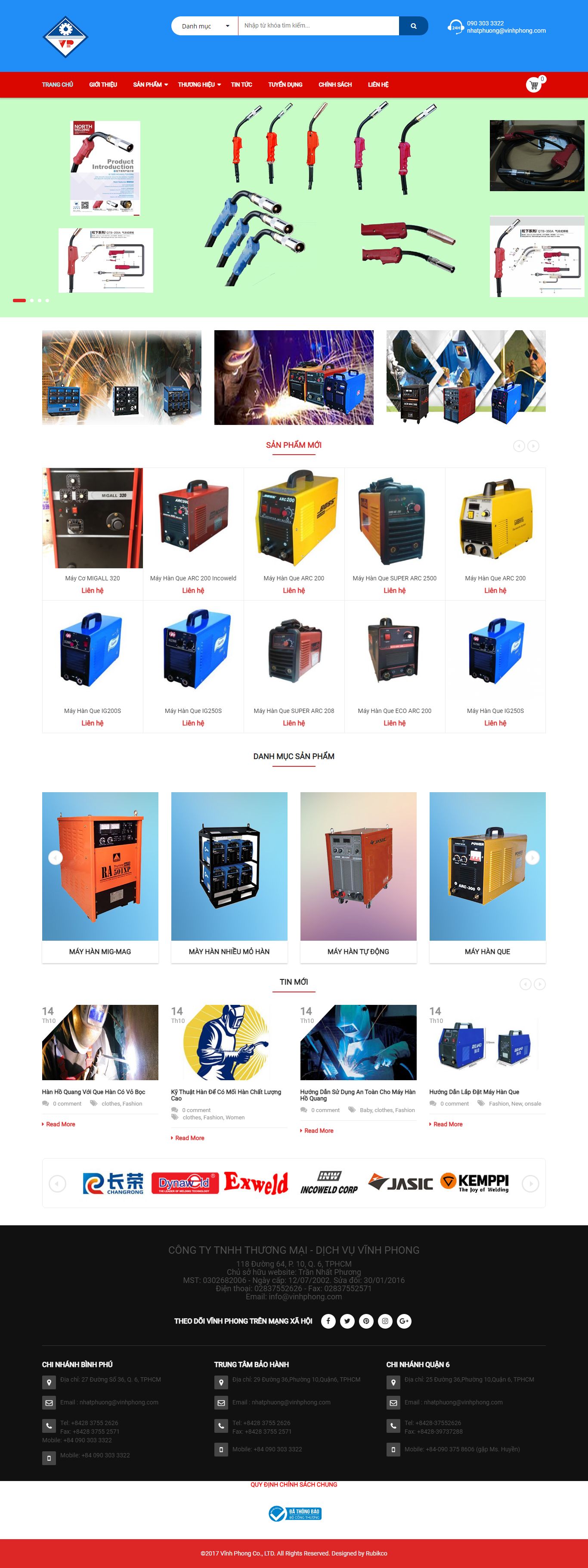 Thiết kế Website web bán máy hàn - vinhphongcom