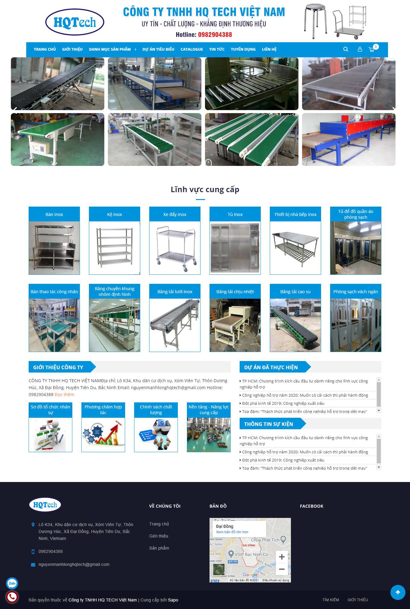Thiết kế Website web bán băng tải - wwwhqtechvietnamvn