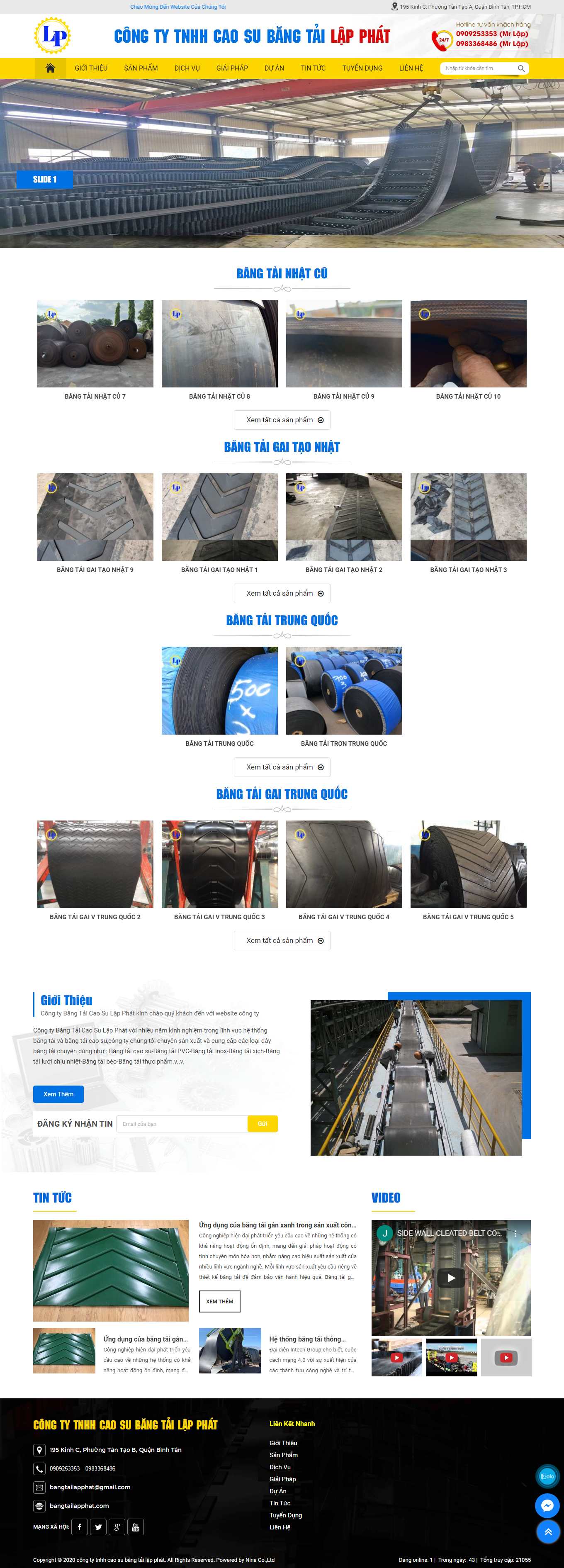 Thiết kế Website web bán băng tải - bangtailapphatcom