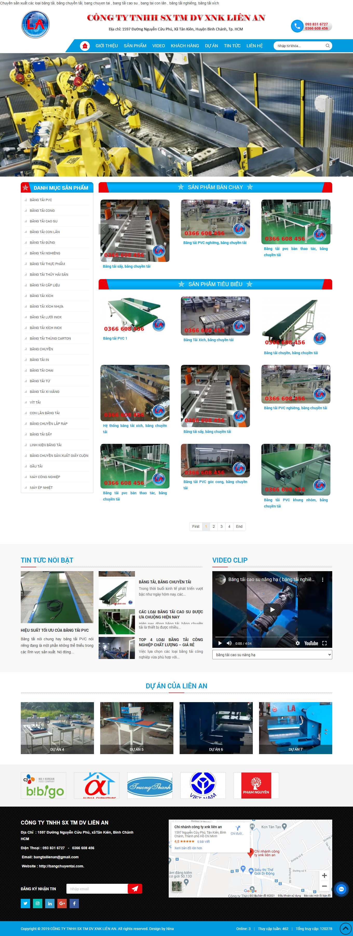 Thiết kế Website web bán băng tải - bangchuyentaicomvn