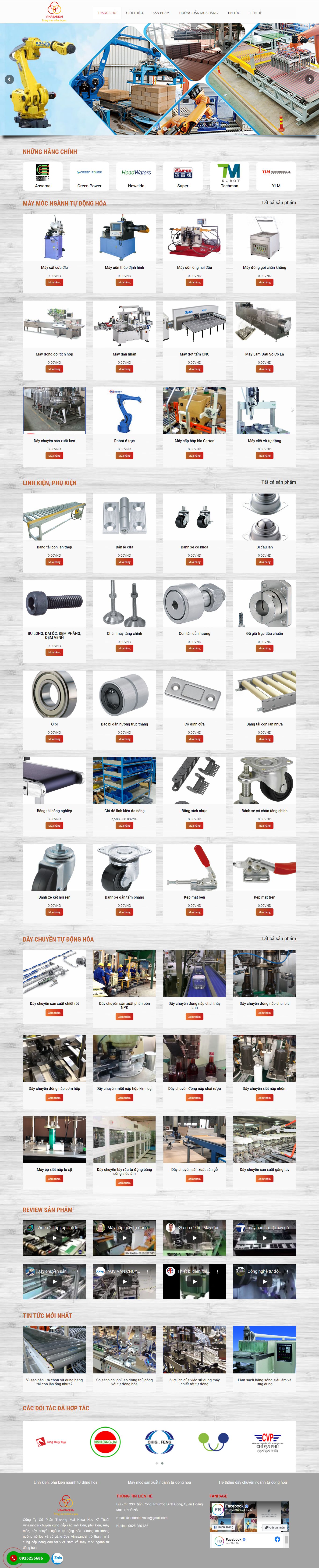 Thiết kế Website web bán robot hàn - vinasandaicom