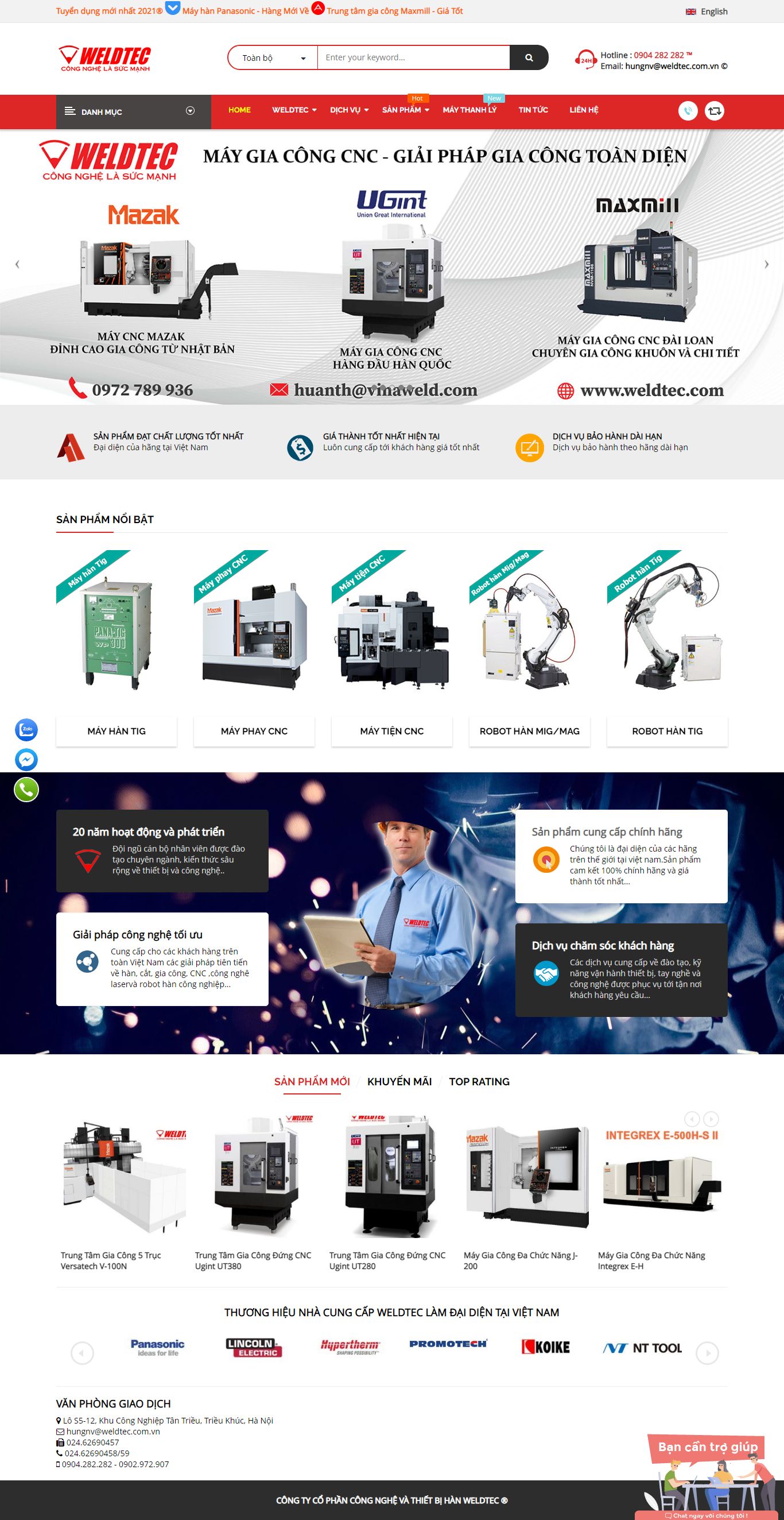 Thiết kế Website web bán robot hàn - wwwweldteccomvn