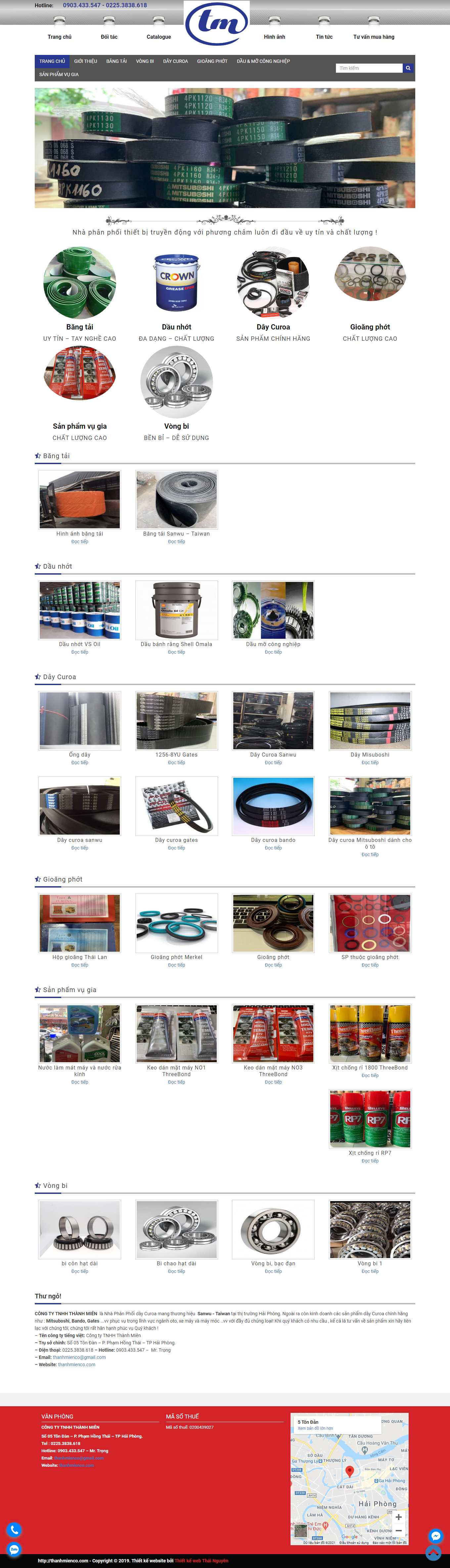 Thiết kế Website web băng tải con lăn - thanhmiencocom