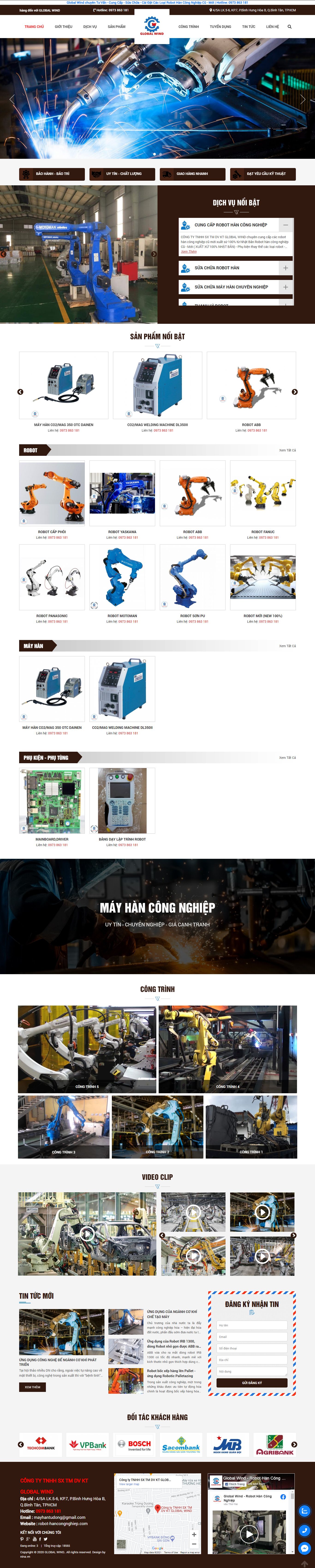 Thiết kế Website web bán robot hàn - robot-hancongnghiepcom
