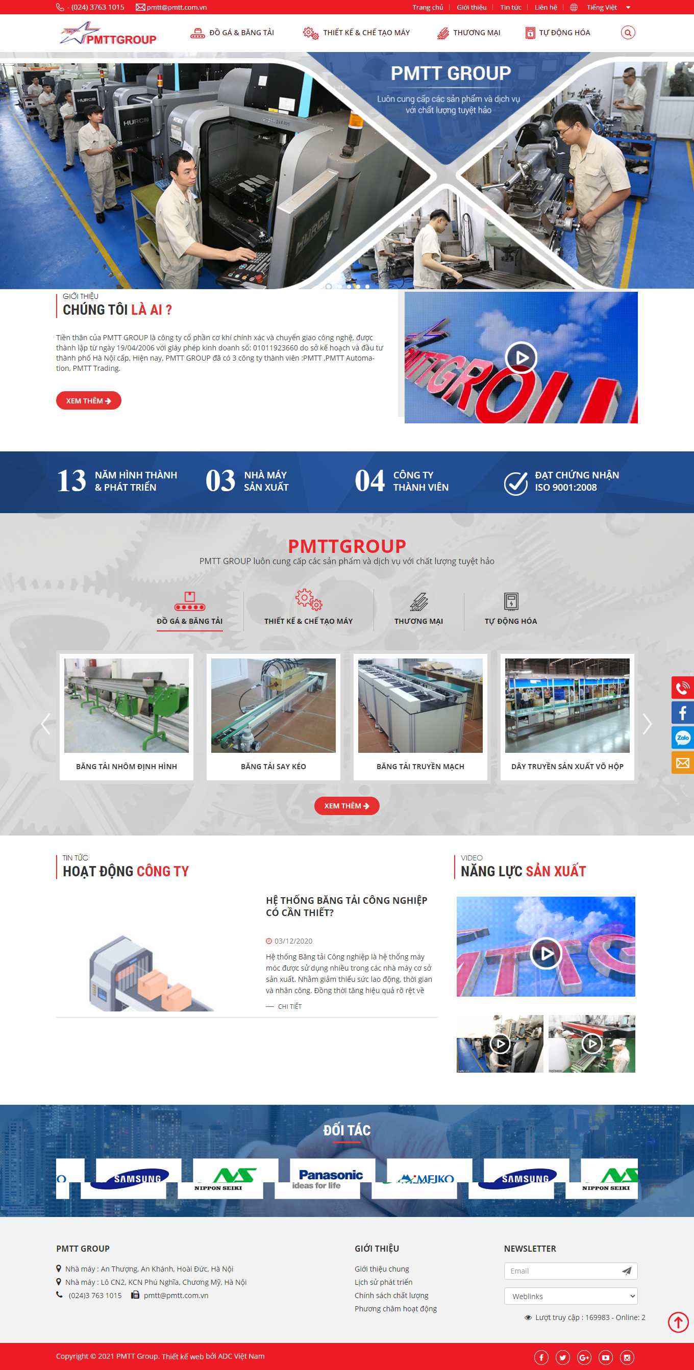 Thiết kế Website web băng tải chịu nhiệt - pmttcomvn