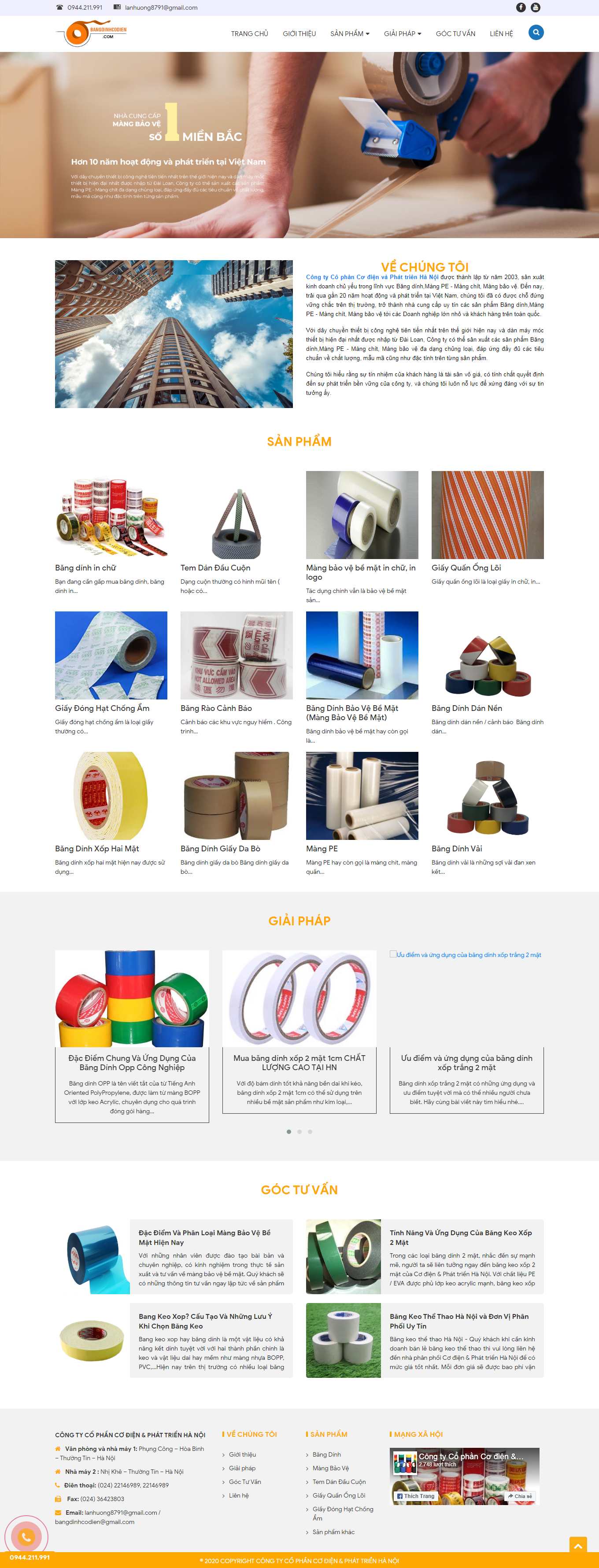 Thiết kế Website web bán băng dính - bangdinhcodiencom