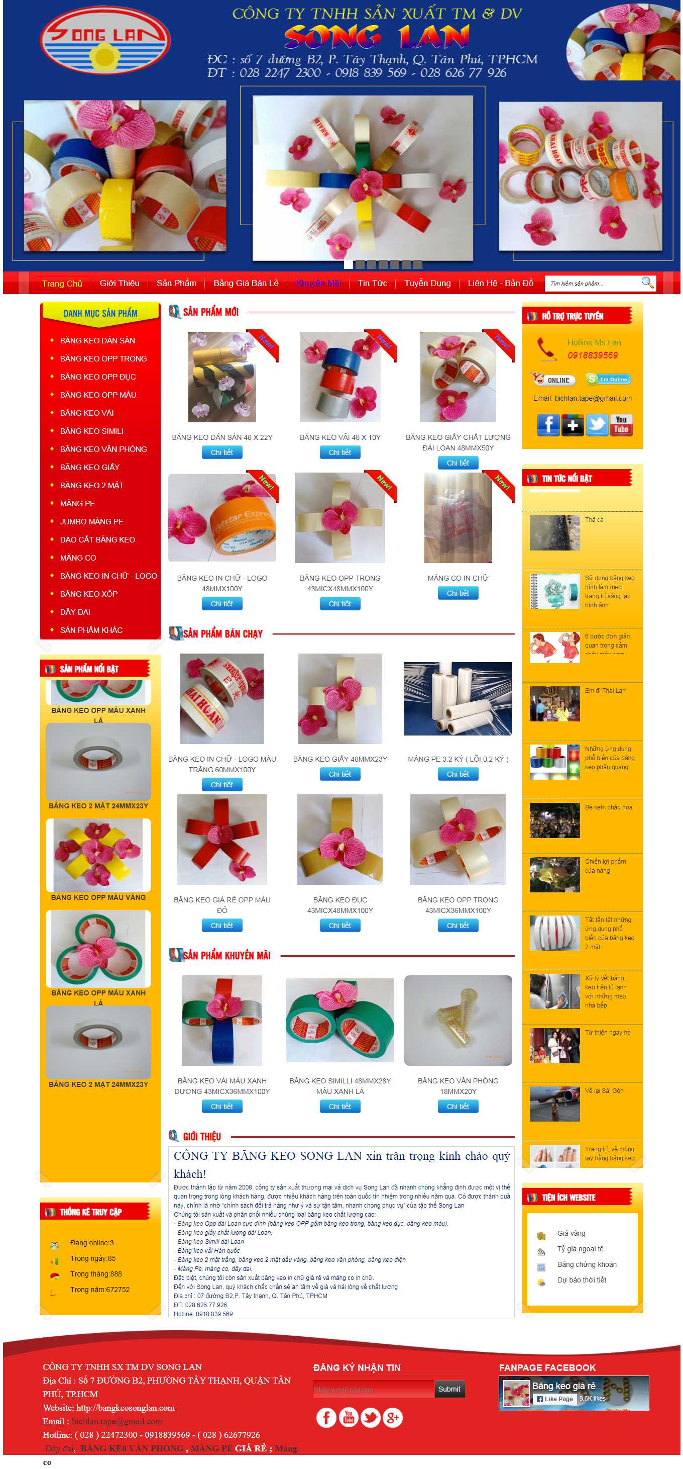 Thiết kế Website web bán băng dính - bangkeosonglancom