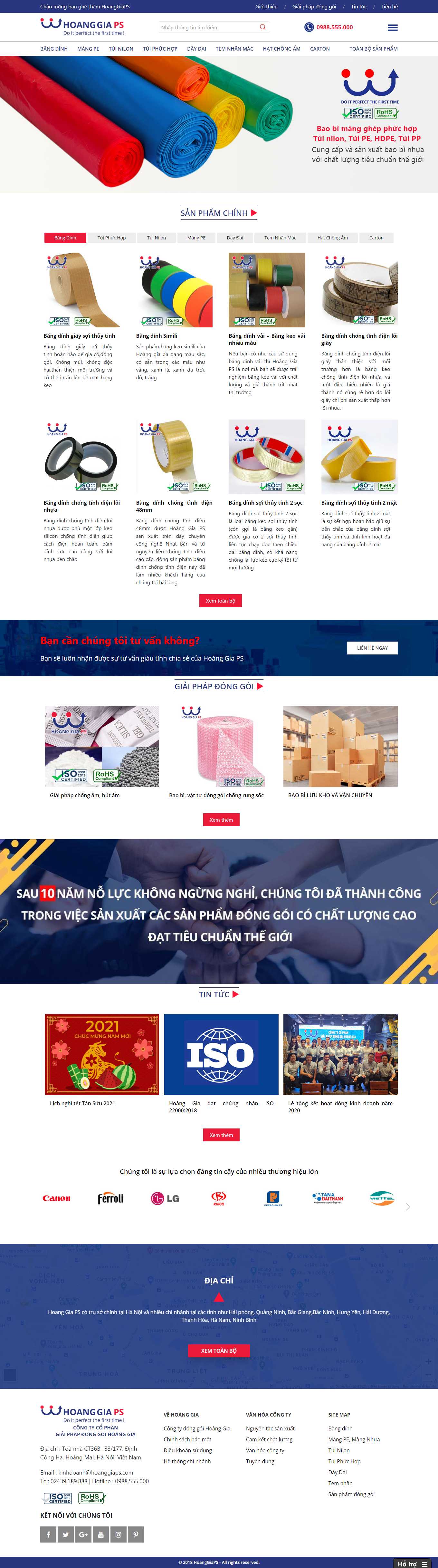 Thiết kế Website web băng keo chịu nhiệt - hoanggiapscom