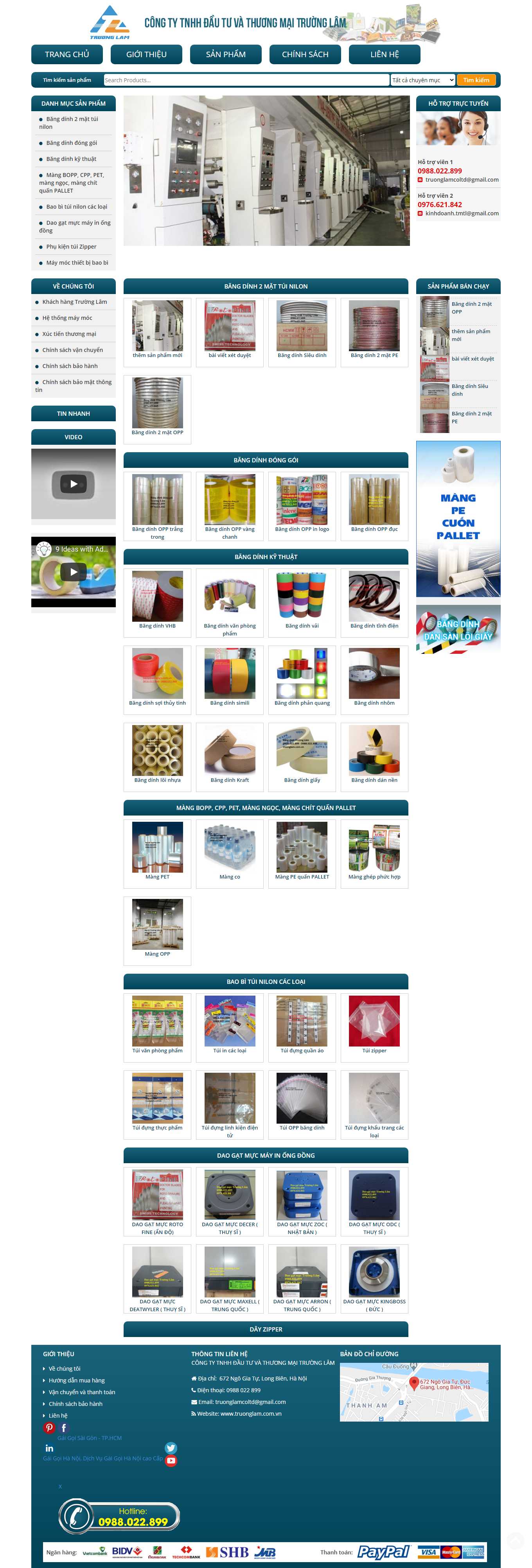 Thiết kế Website web băng keo chịu nhiệt - truonglamcomvn