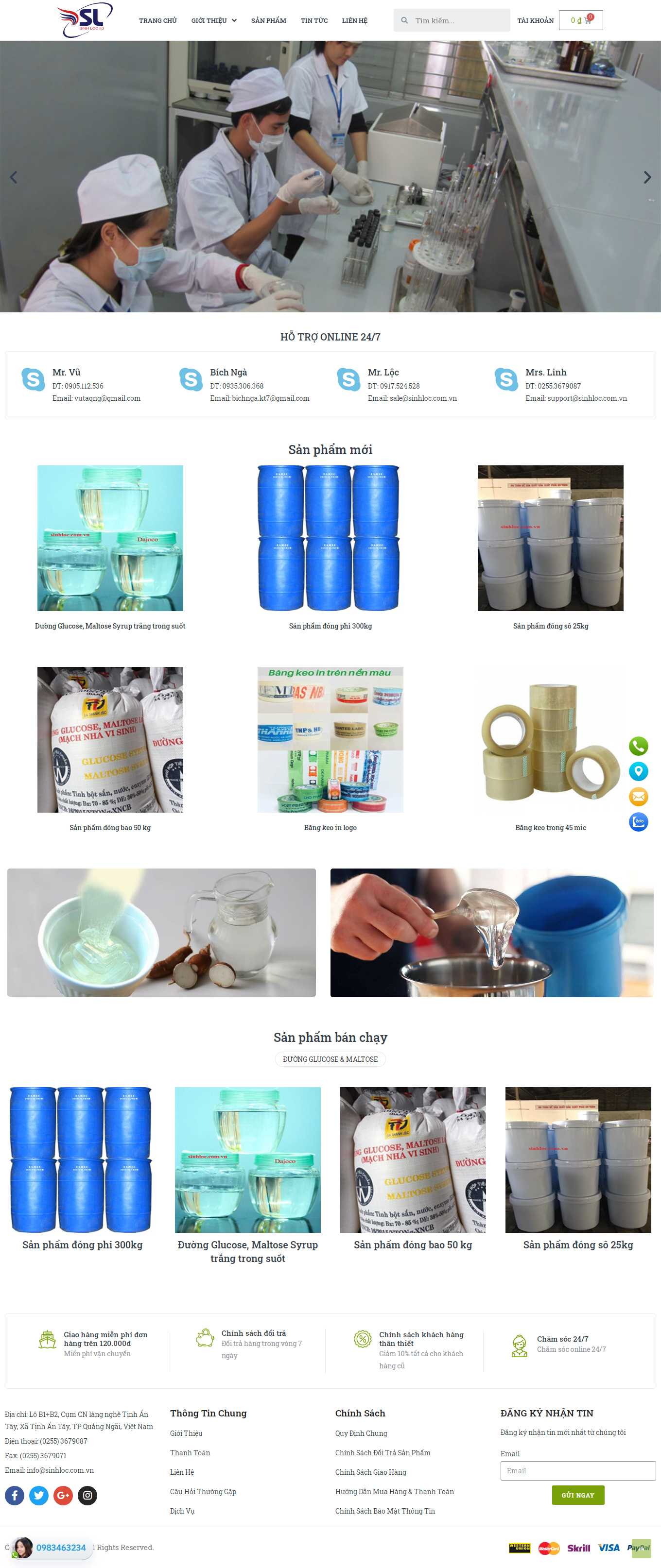 Thiết kế Website web băng keo chịu nhiệt - sinhloccomvn