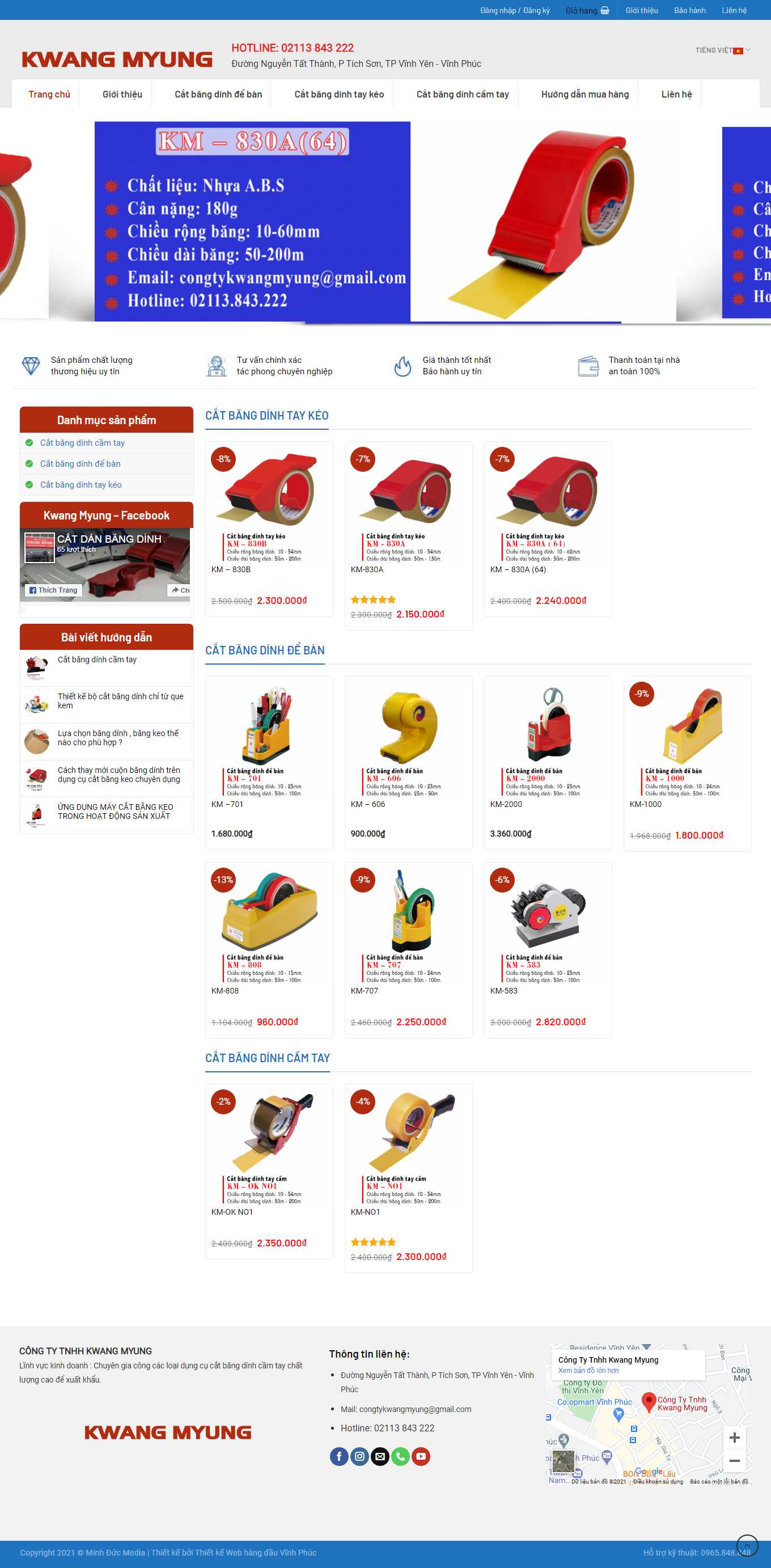 Thiết kế Website web bán băng keo chịu lực - kwangmyungcomvn