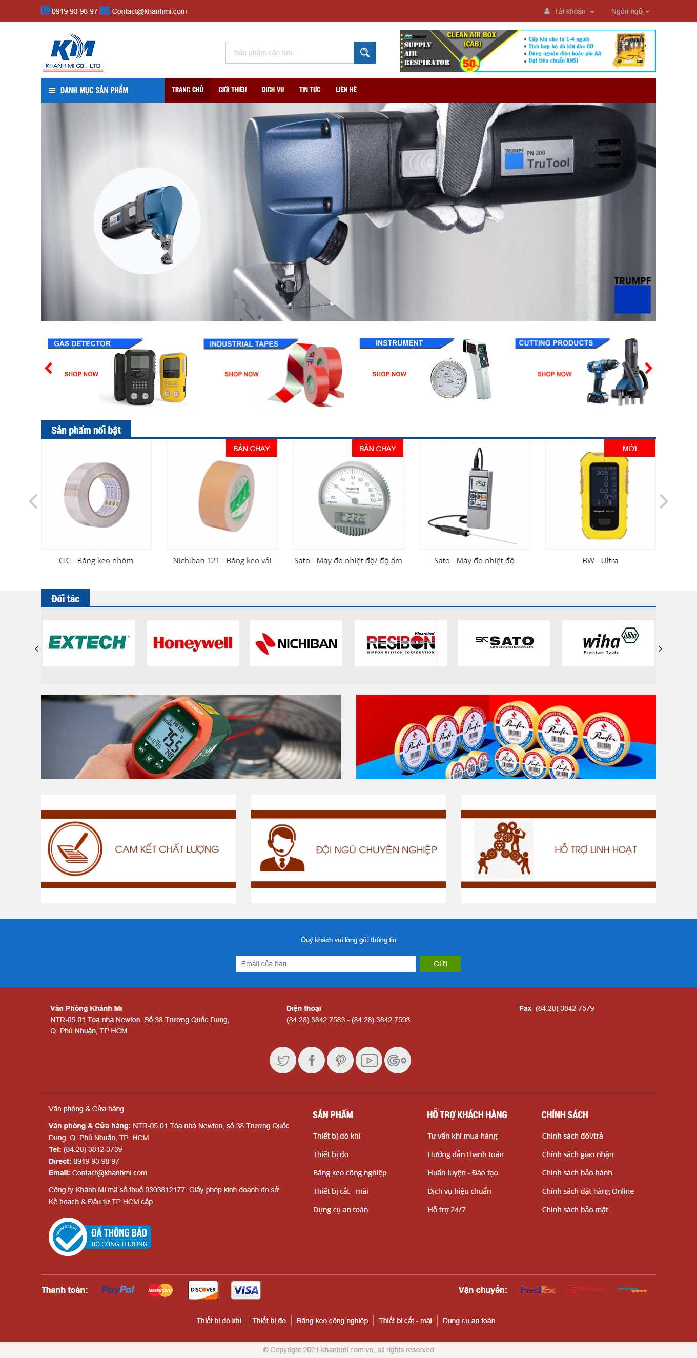 Thiết kế Website web bán băng keo chịu lực - khanhmicom