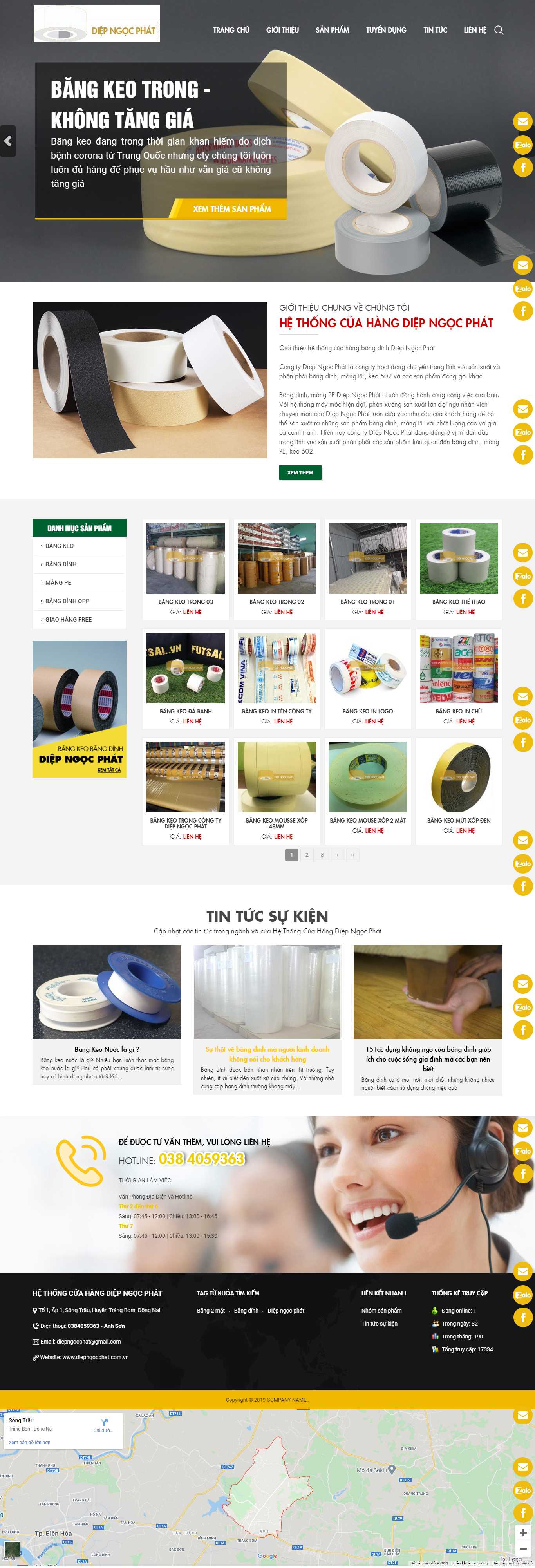 Thiết kế Website web bán băng keo chịu lực - bangkeogiarecom
