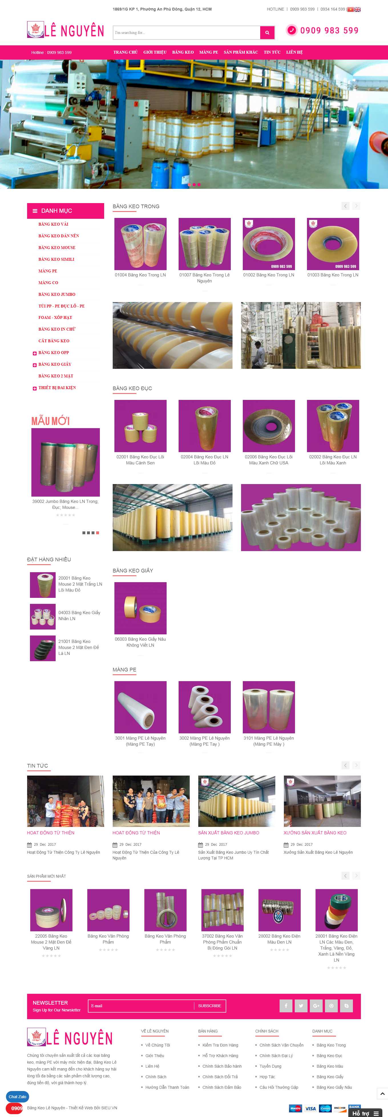 Thiết kế Website web bán băng keo chịu lực - bangkeolenguyencom