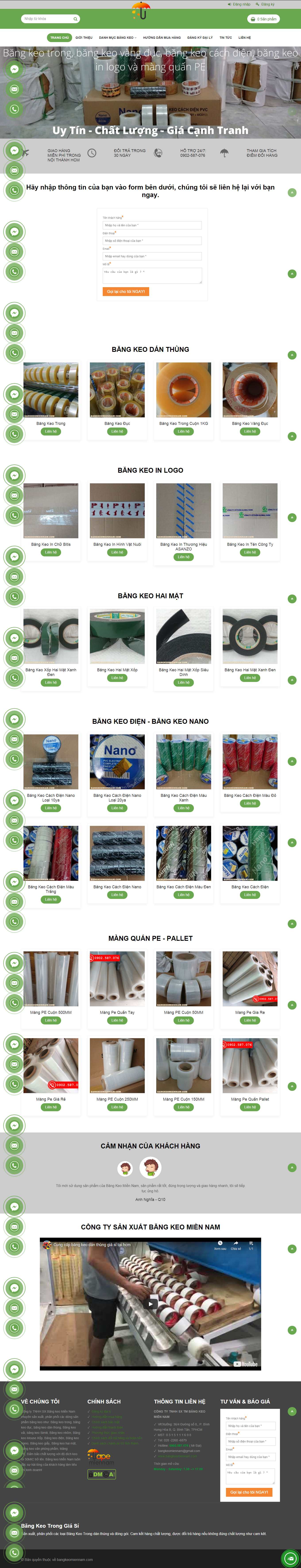Thiết kế Website web bán băng keo chịu lực - bangkeomiennamcom
