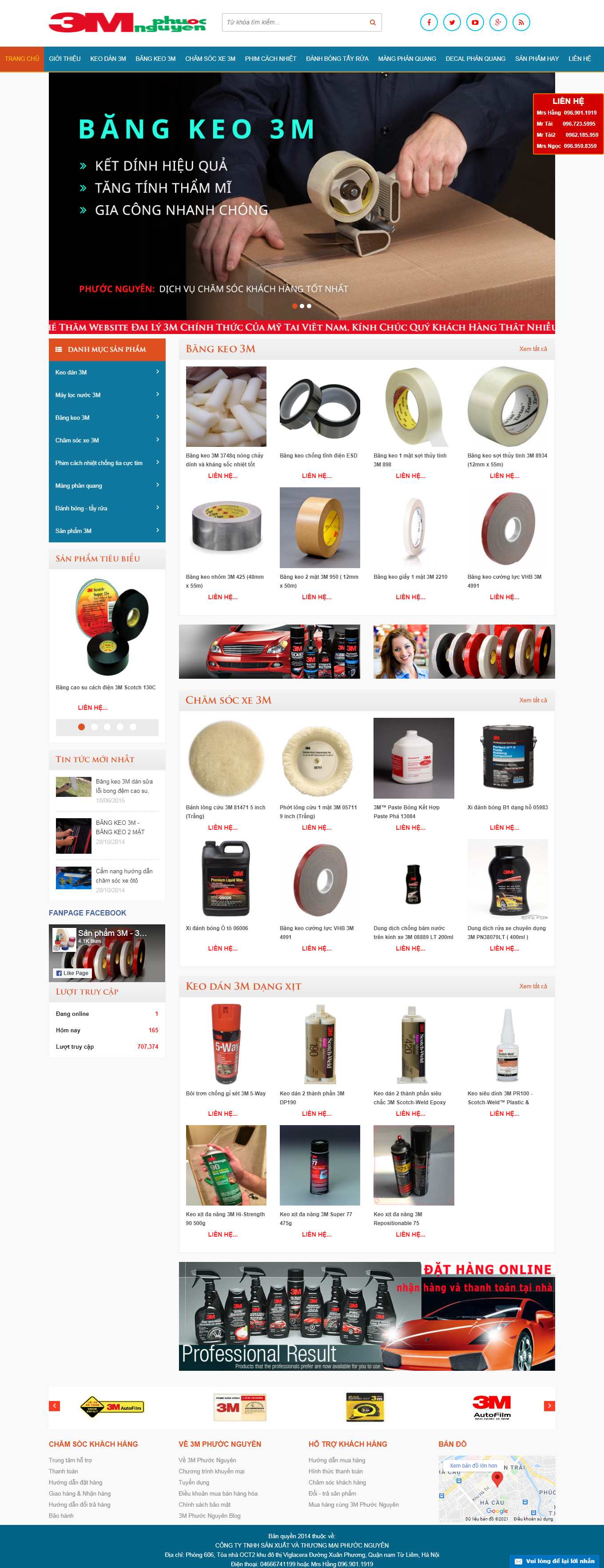 Thiết kế Website web bán băng dính vải - 3mphuocnguyencom