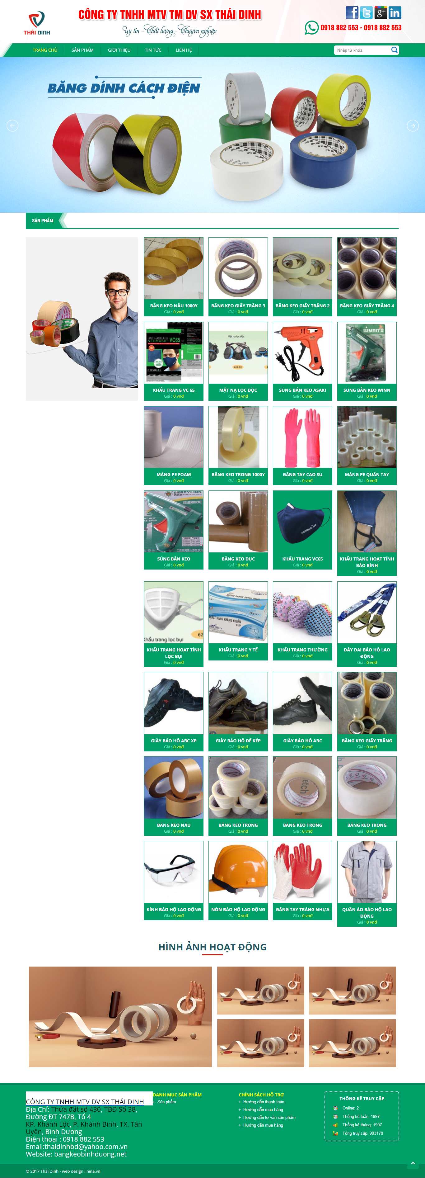 [hiephunglong] Thiết kế Website web bán băng keo vải - bangkeobinhduongnet