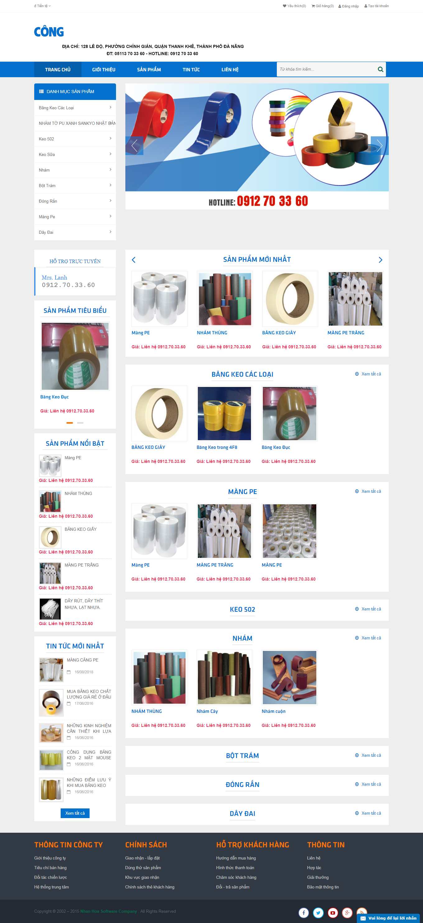 [hiephunglong] Thiết kế Website web bán băng keo vải - bangkeotamloctaicom