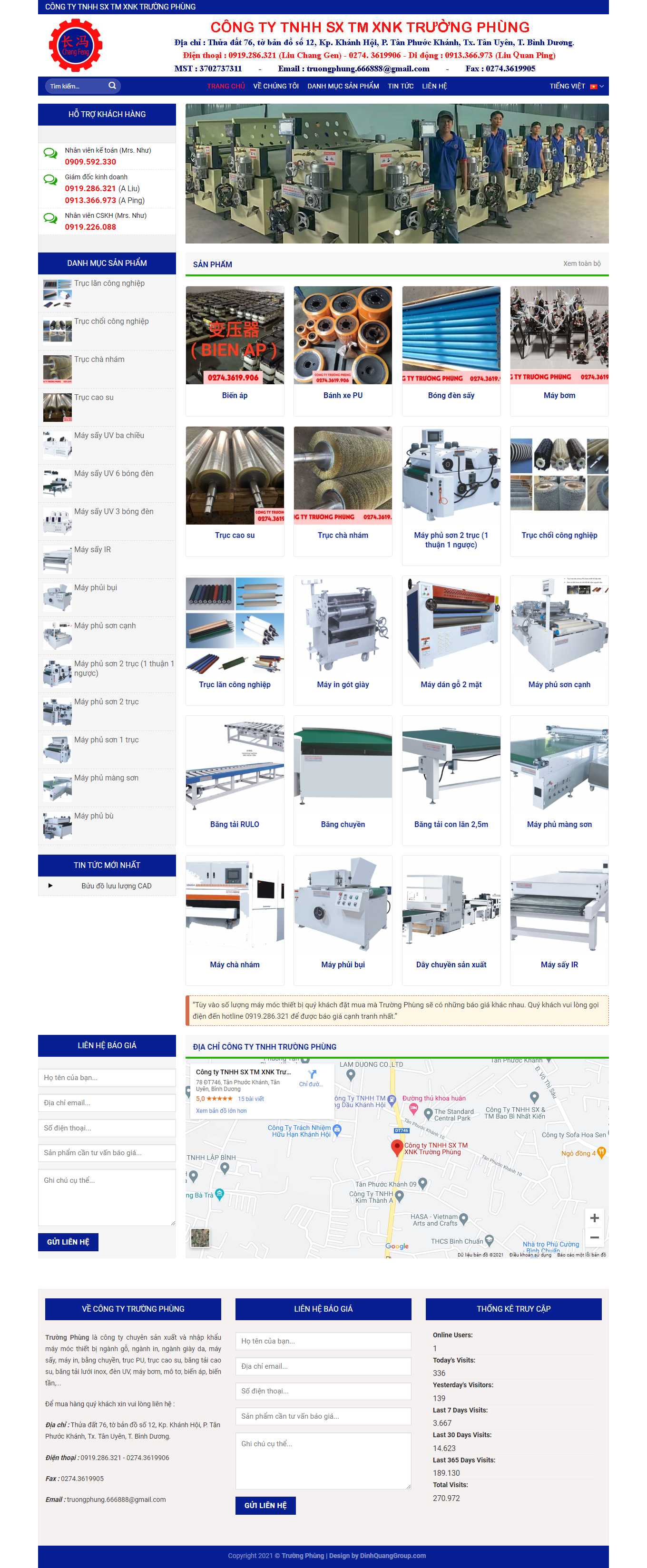 Thiết kế Website web bán thiết bị sơn - changfengvncom