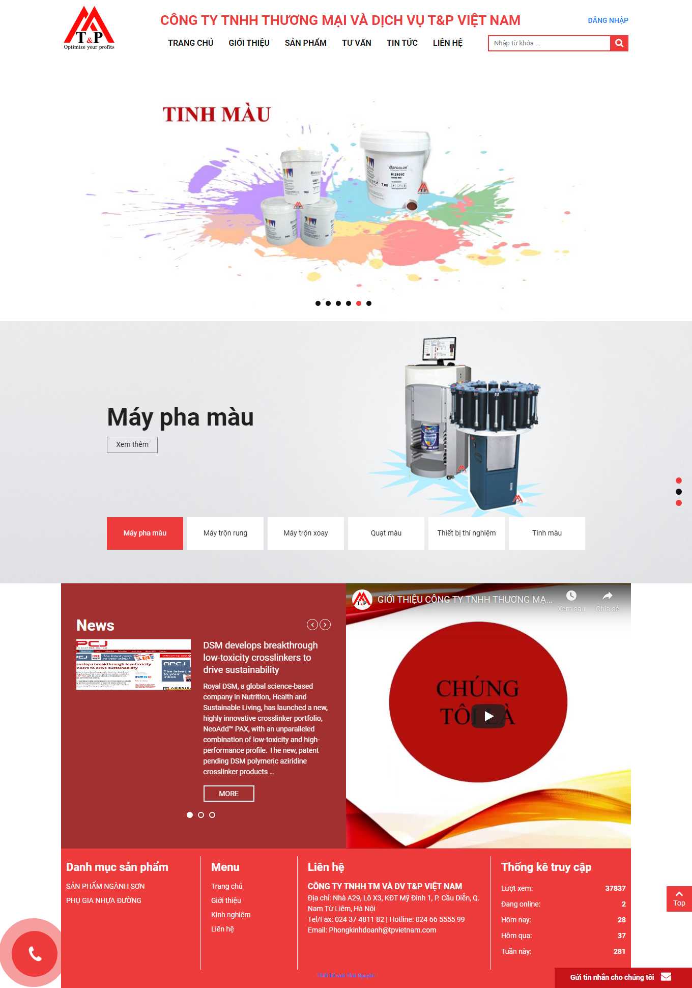 Thiết kế Website web bán thiết bị sơn - tpvietnamcom