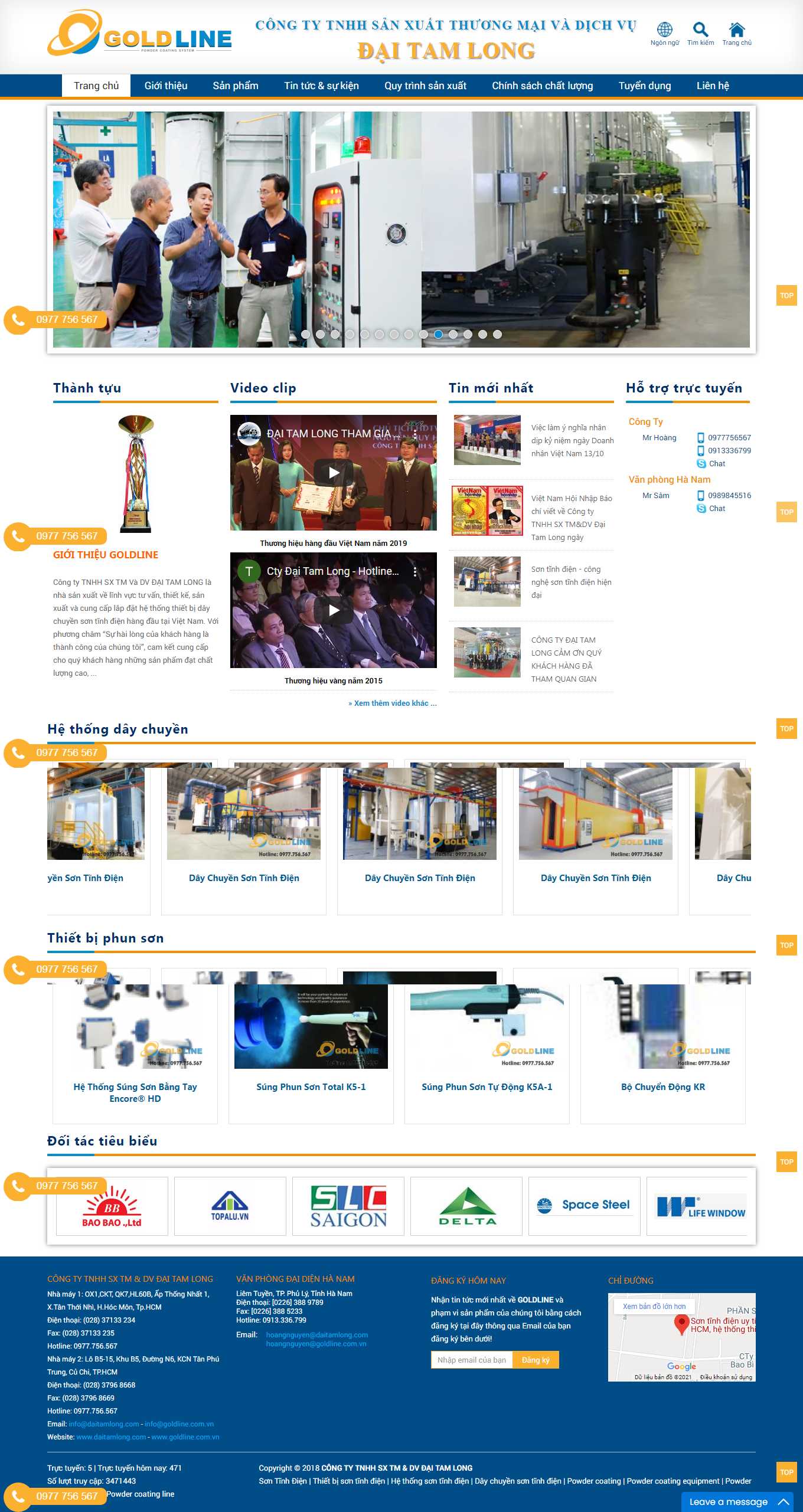 Thiết kế Website web bán thiết bị sơn - wwwdaitamlongcom