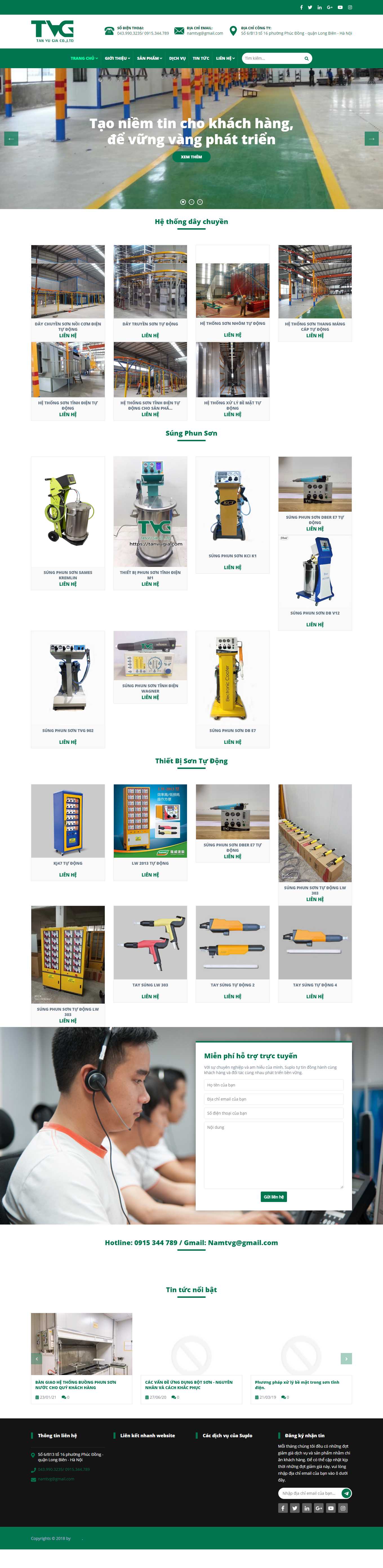 Thiết kế Website web bán thiết bị sơn - tanvugiacom