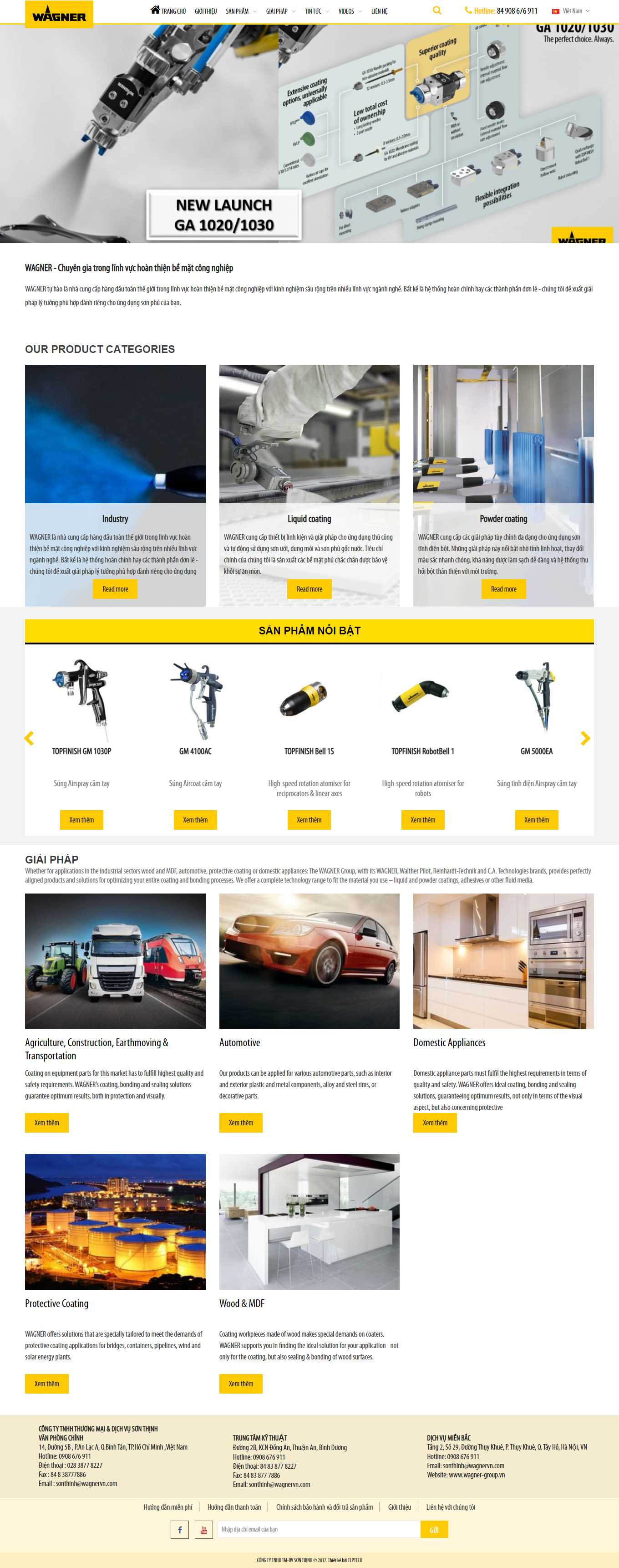 Thiết kế Website web bán thiết bị phun sơn - wwwwagner-groupvn