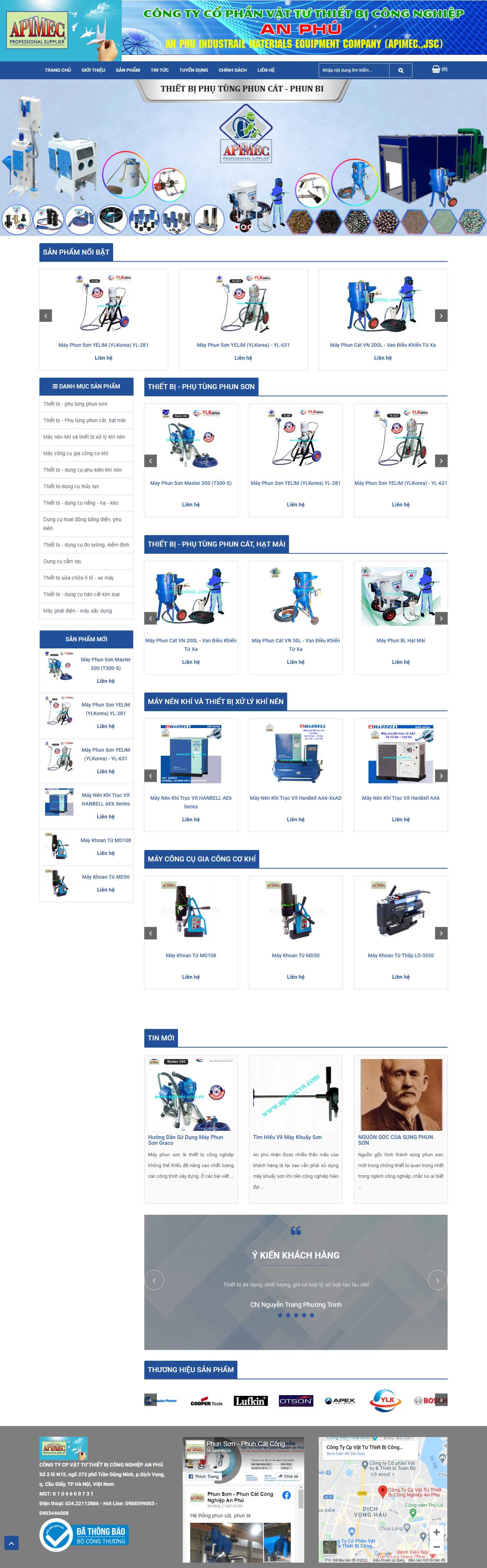 Thiết kế Website web bán thiết bị phun sơn - apimeccomvn